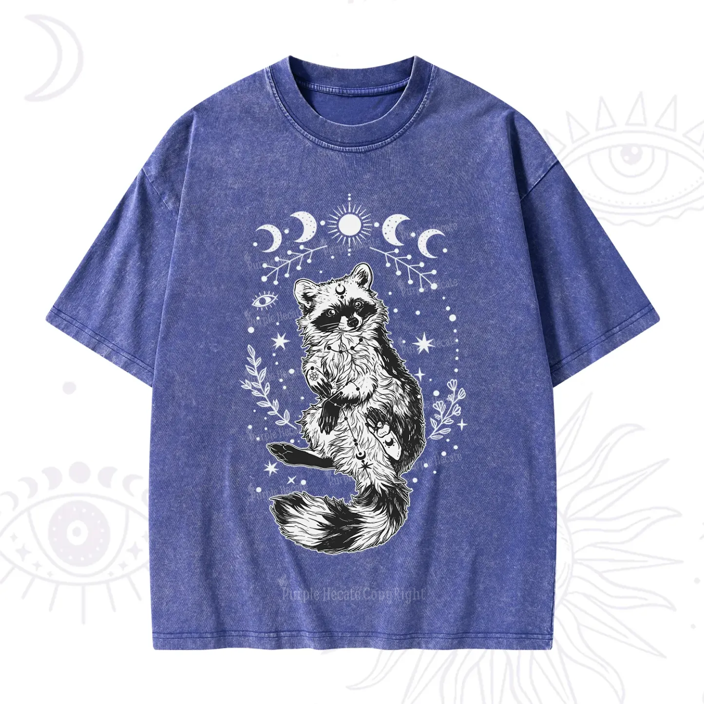 Purplehecate Lunar Magic Raccoon Washed T-Shirt