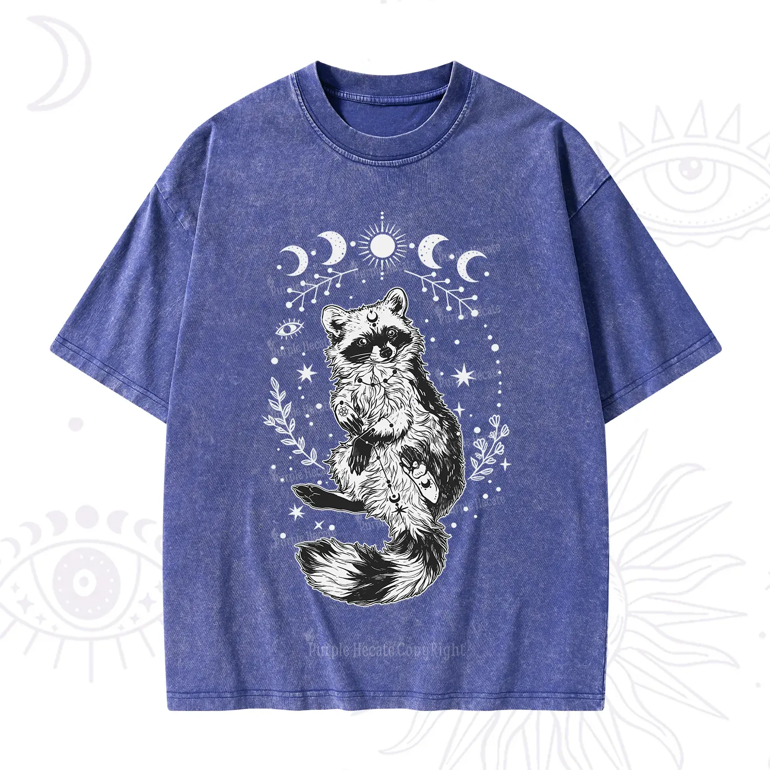 Purplehecate Lunar Magic Raccoon Washed T-Shirt