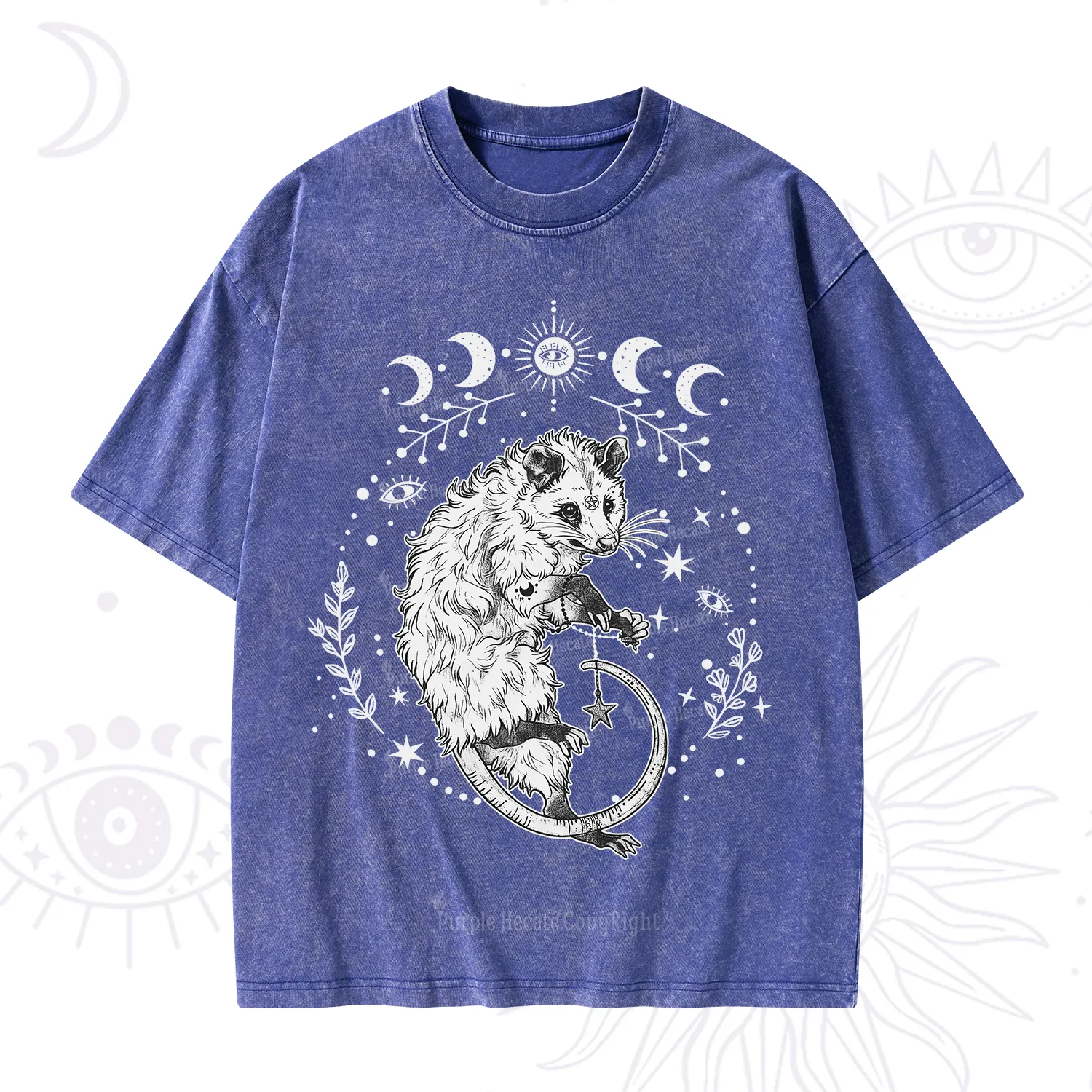 Purplehecate Lunar Magic Opossum Washed T-Shirt