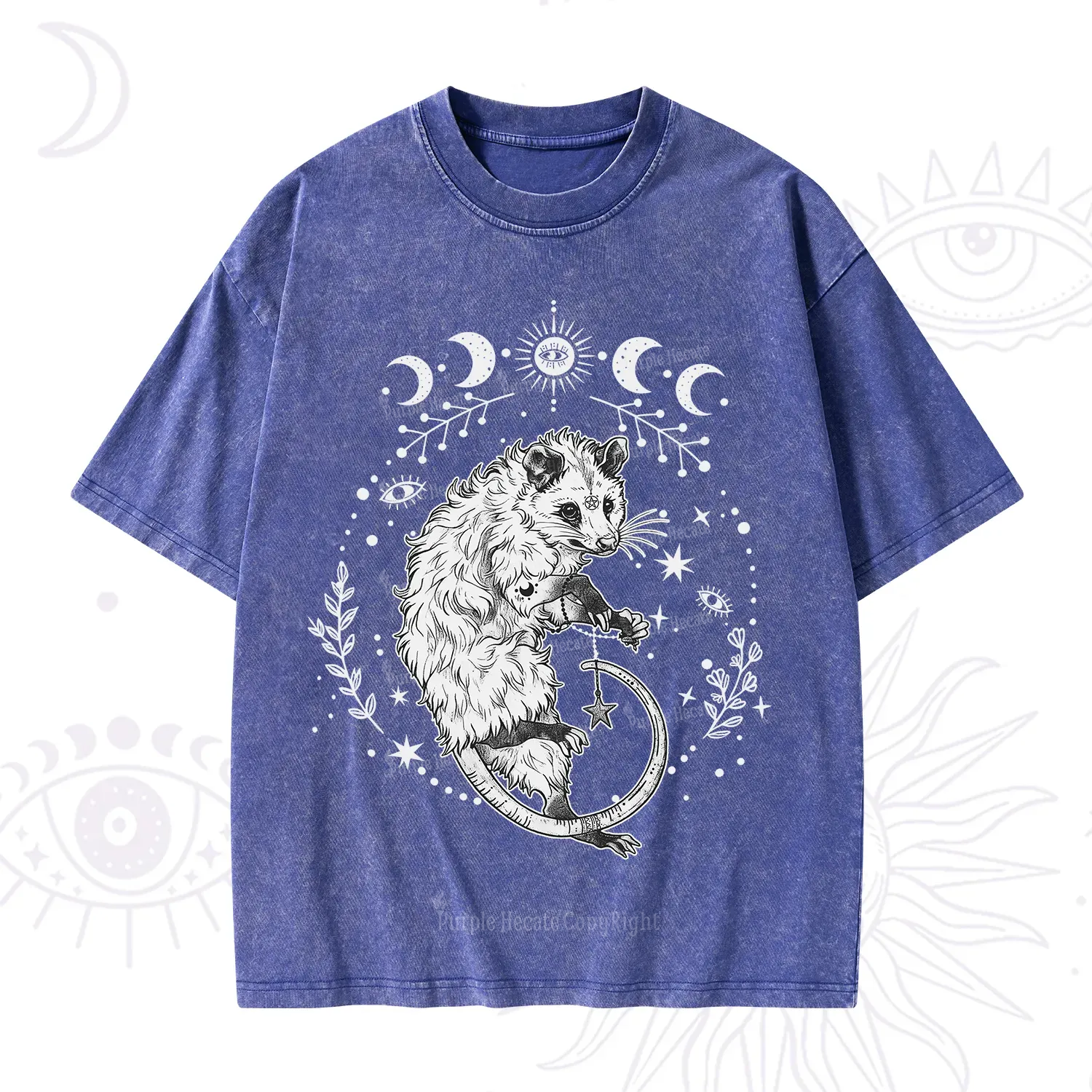 Purplehecate Lunar Magic Opossum Washed T-Shirt