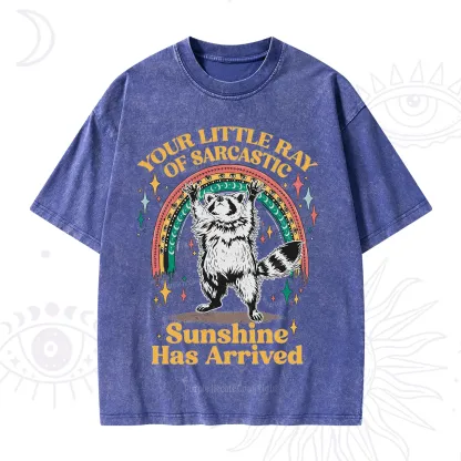 PurplehecateYour Little Ray of Sarcastic Sunshine Has Arrived Washed T-Shirt