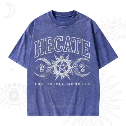 Purplehecate The Triple Goddess Hecate Washed T-Shirt