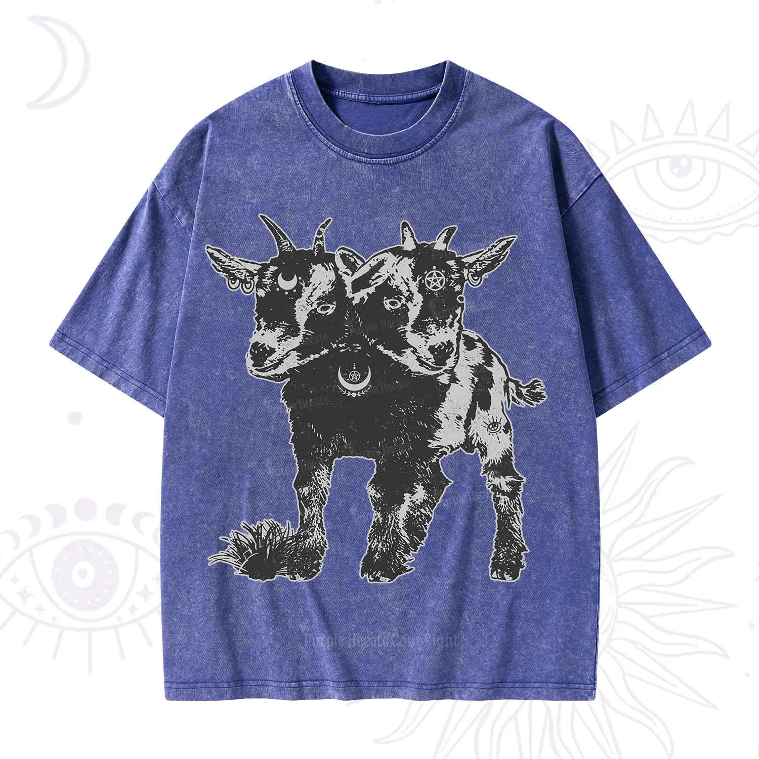 Purplehecate Two Headed Goat Washed T-Shirt