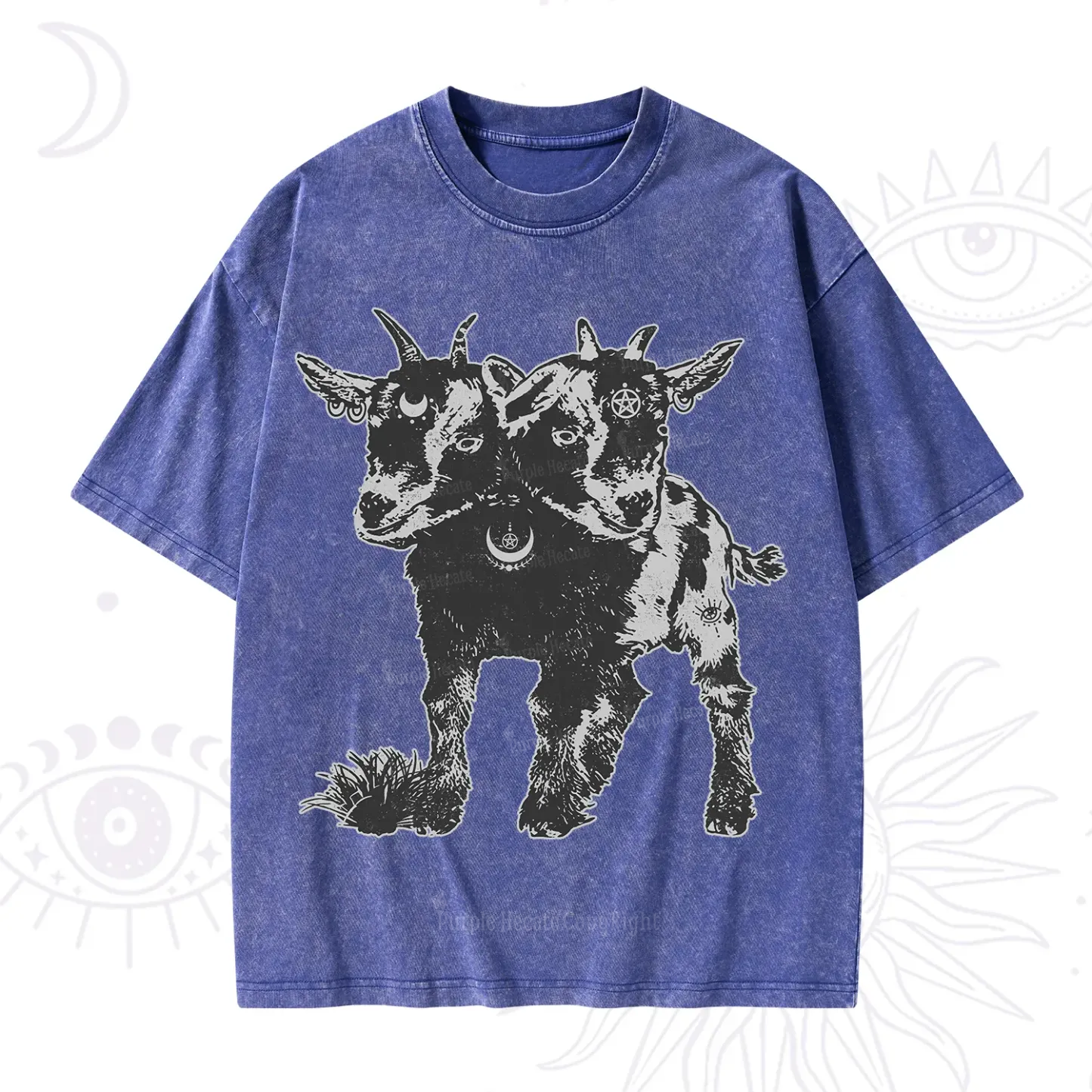 Purplehecate Two Headed Goat Washed T-Shirt
