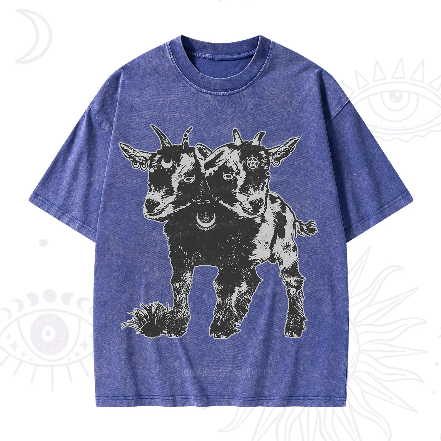 Purplehecate Two Headed Goat Washed T-Shirt