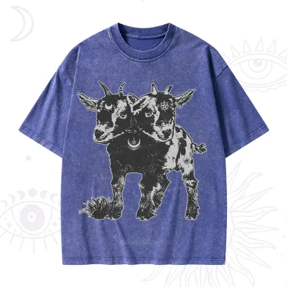 Purplehecate Two Headed Goat Washed T-Shirt