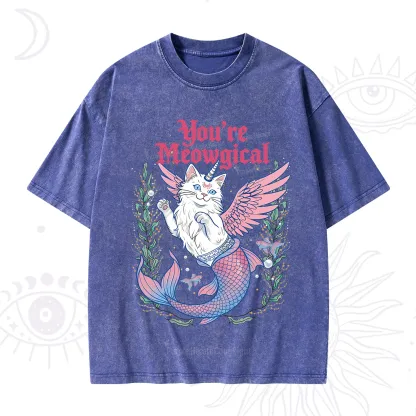 Purplehecate You're Meowgical Washed T-Shirt