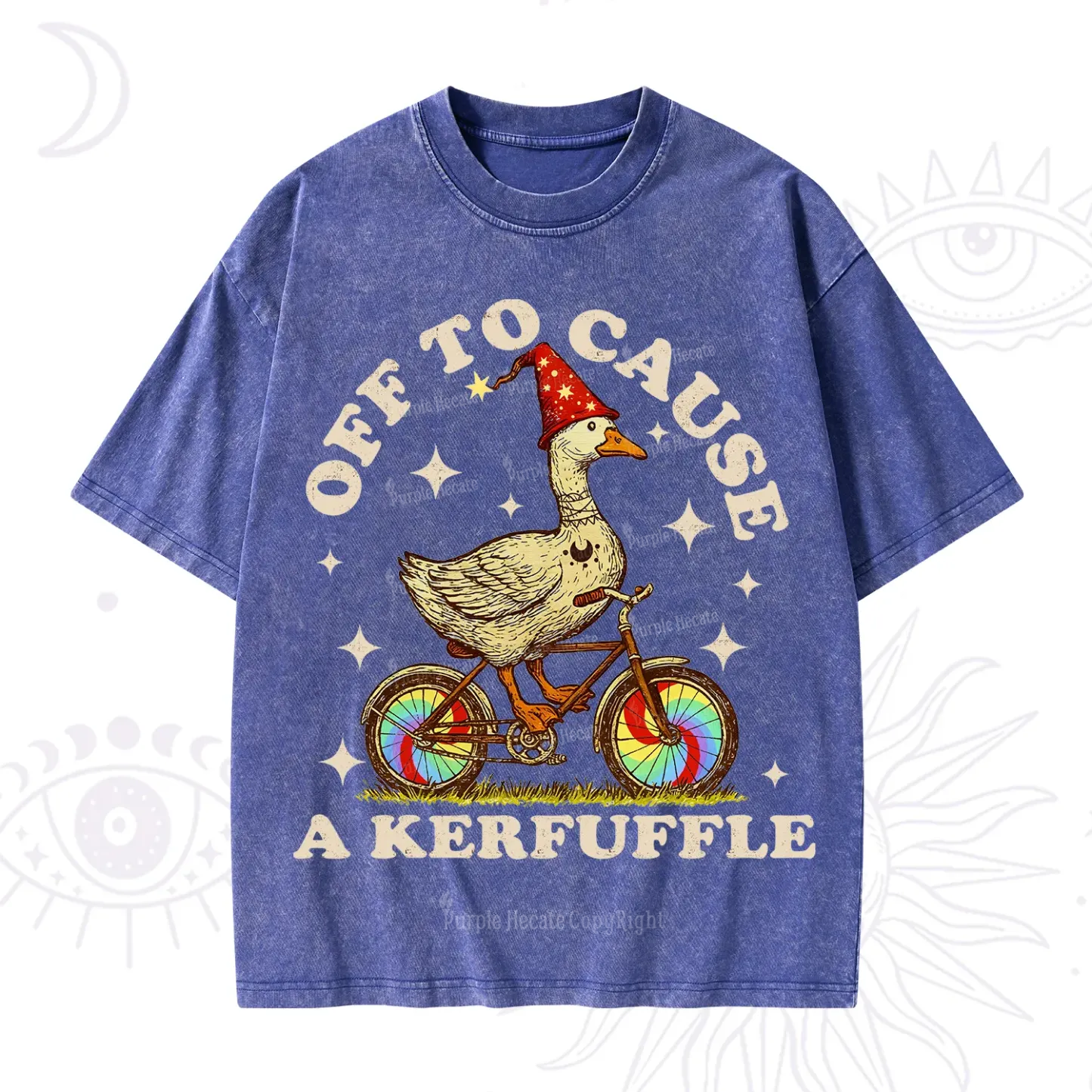 Purplehecate Off to Cause a Kerfuffle Goose Washed T-Shirt