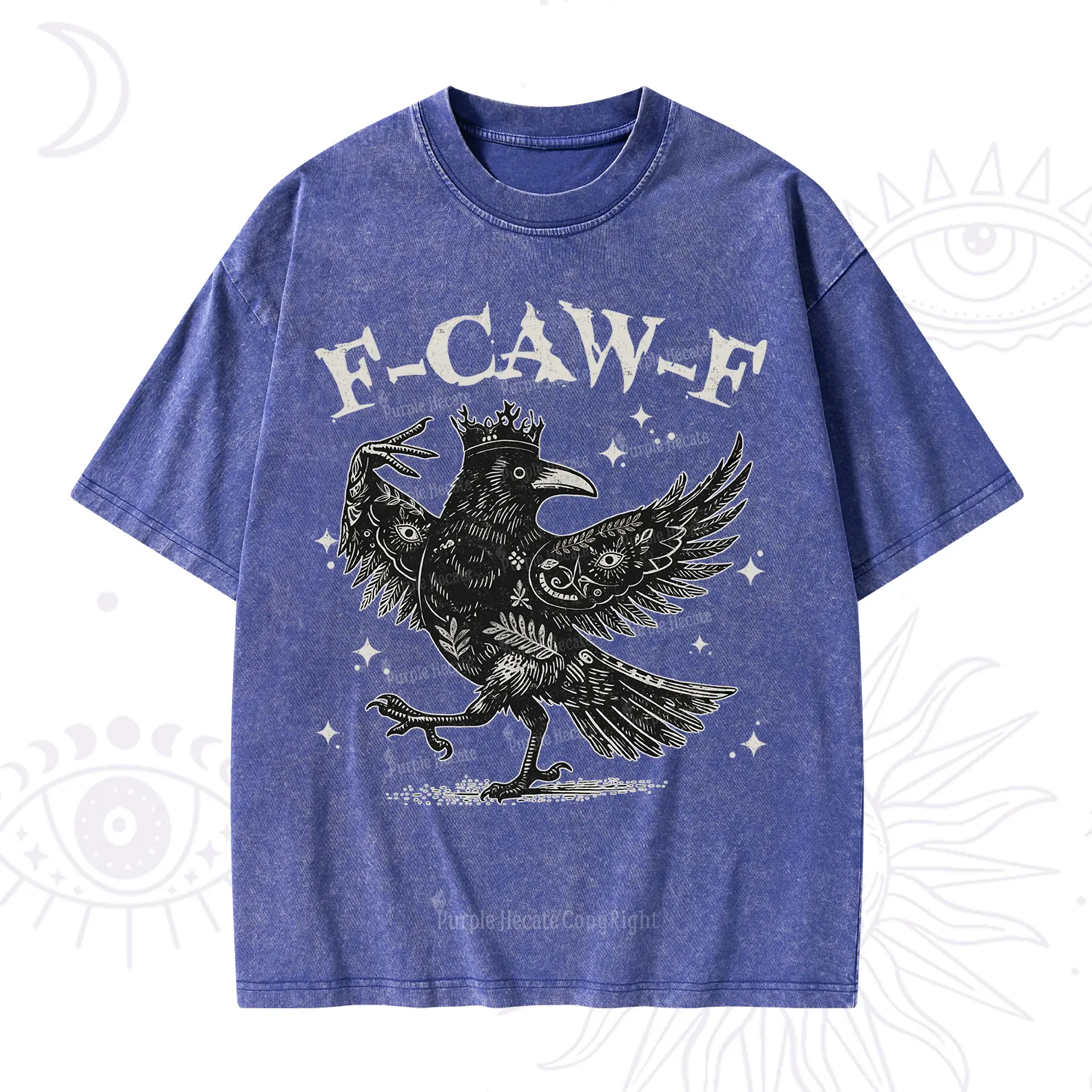 Purplehecate F-caw-f Funny Crow Washed T-Shirt