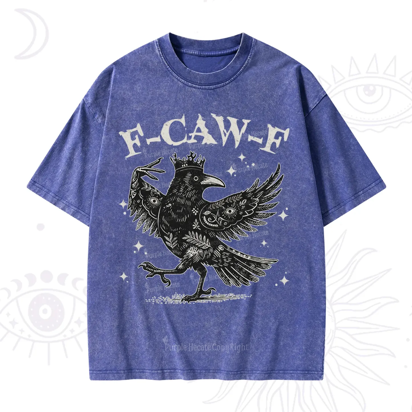 Purplehecate F-caw-f Funny Crow Washed T-Shirt
