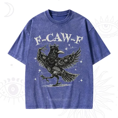 Purplehecate F-caw-f Funny Crow Washed T-Shirt