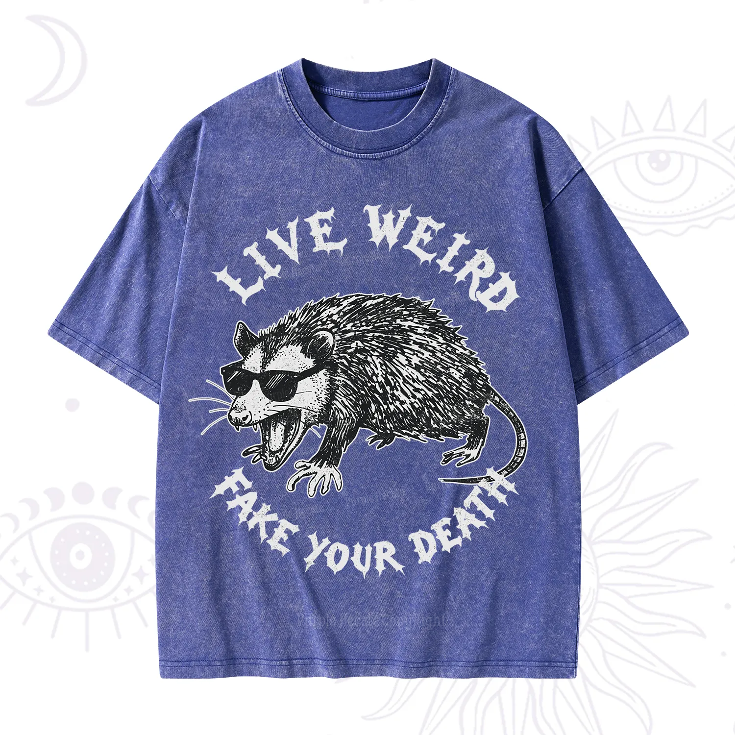 Purplehecate Live Weird Fake Your Death Silly Opossum Washed T-Shirt