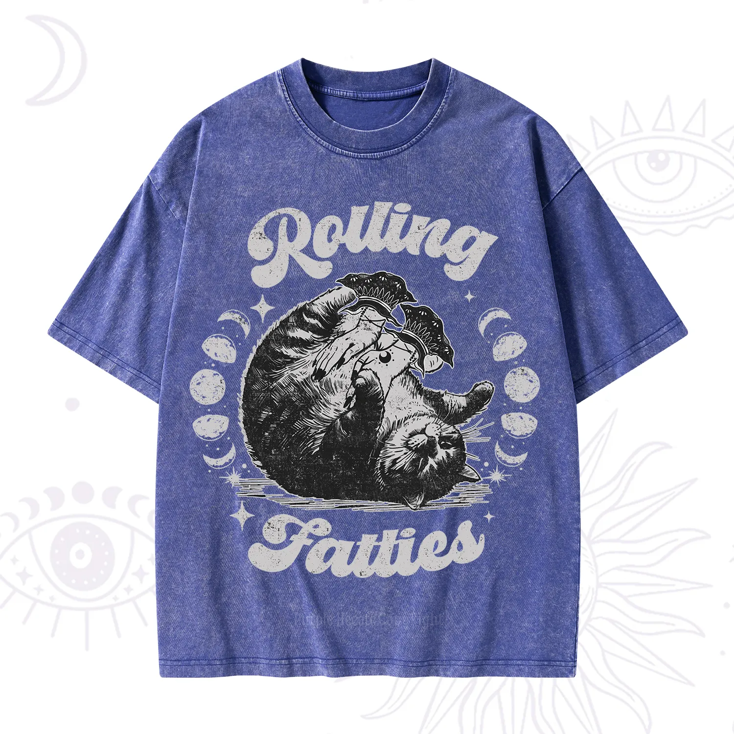 Purplehecate Funny Rolling Fatties Washed T-Shirt