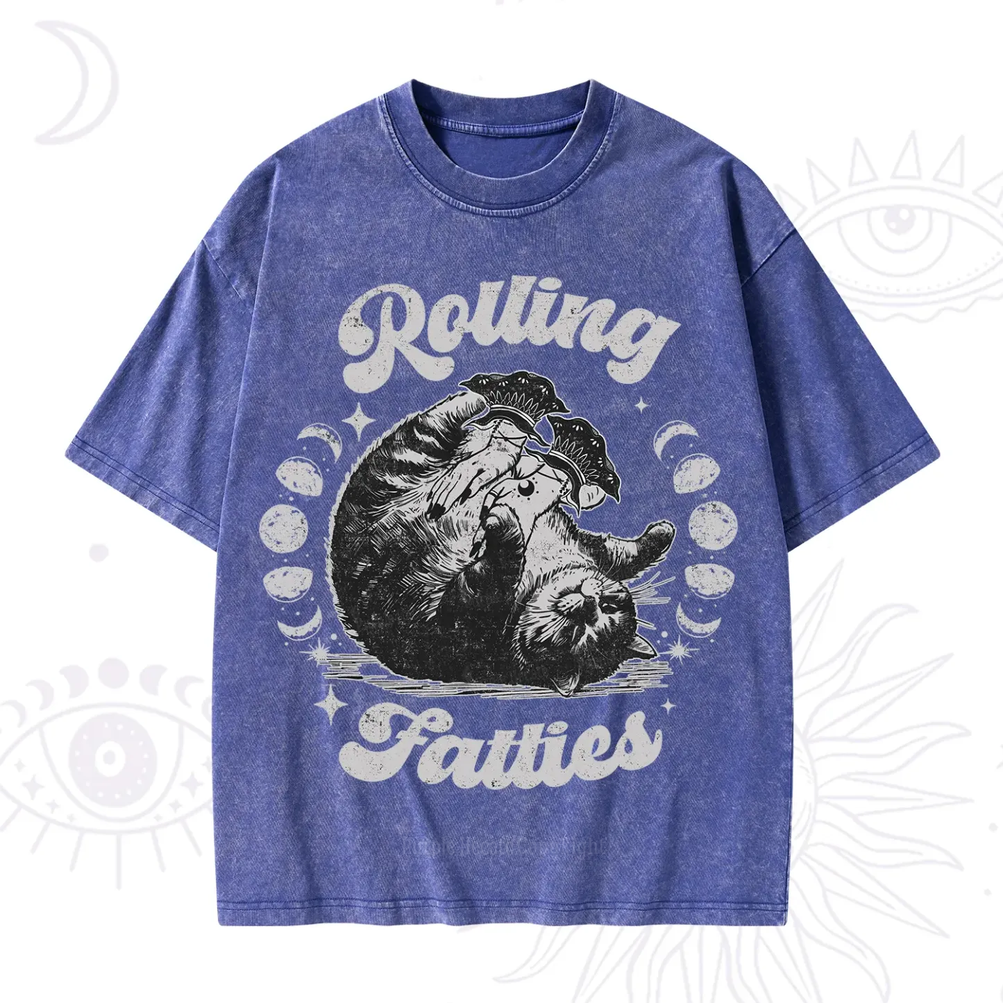Purplehecate Funny Rolling Fatties Washed T-Shirt