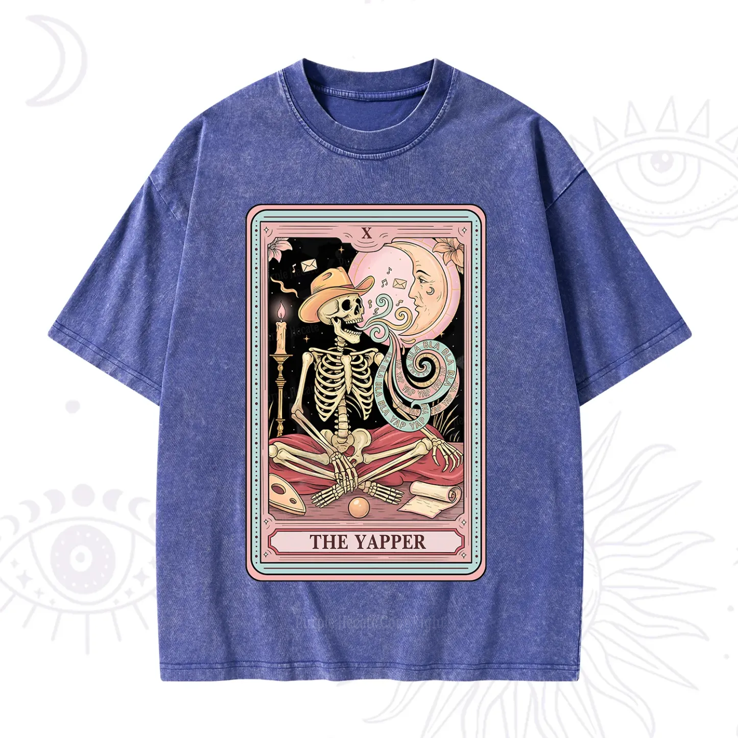 Purplehecate The Skeleton Yapper Tarot Washed T-Shirt