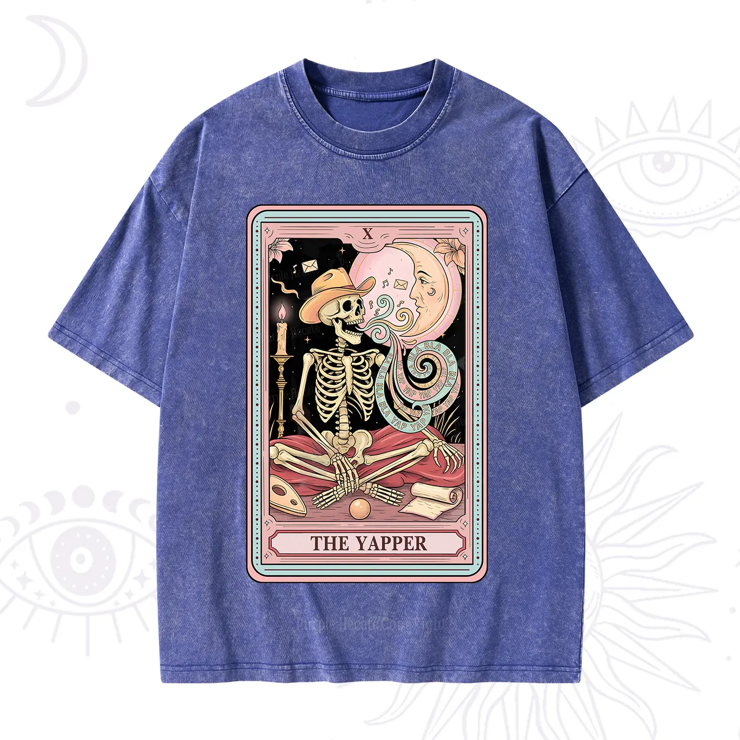 Purplehecate The Skeleton Yapper Tarot Washed T-Shirt