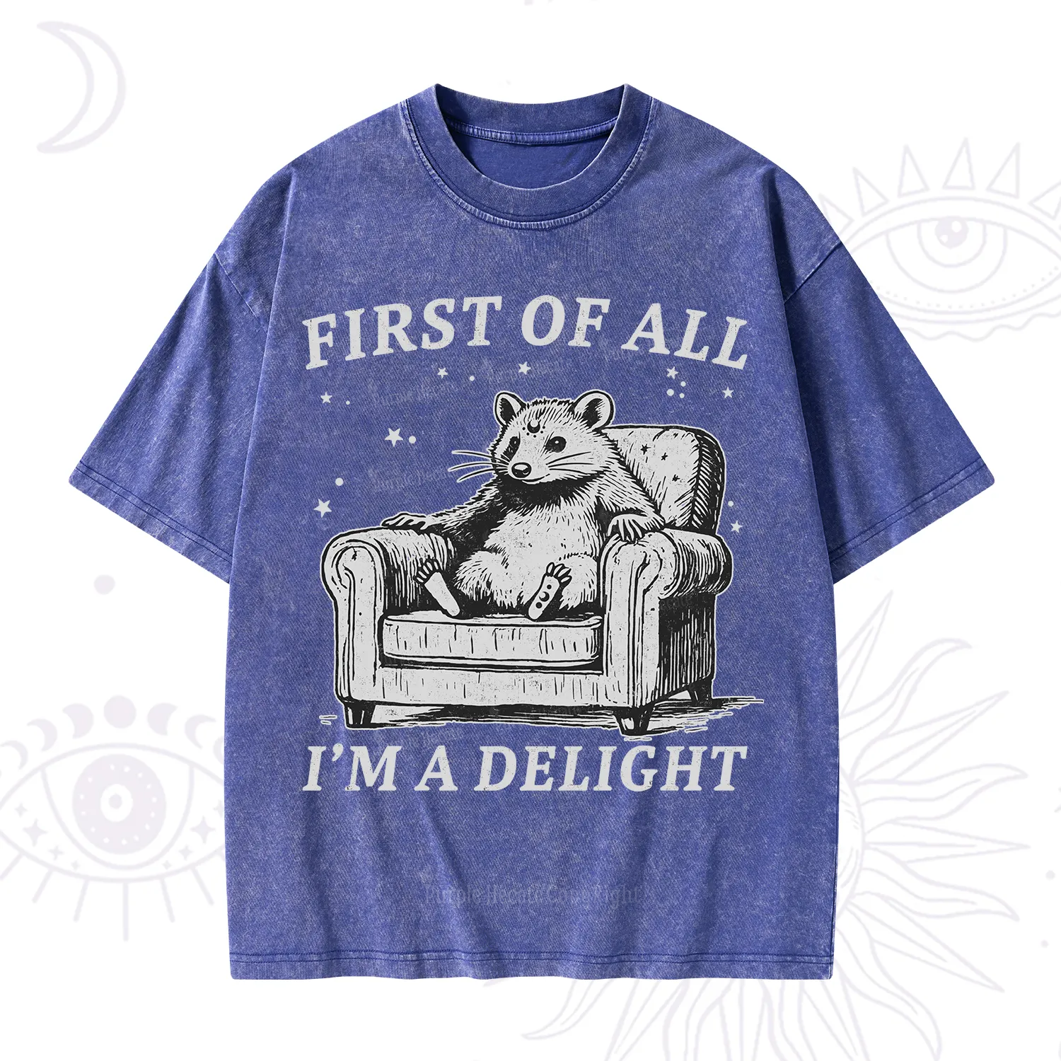 Purplehecate First Of All I'm A Delight Opossum Washed T-Shirt