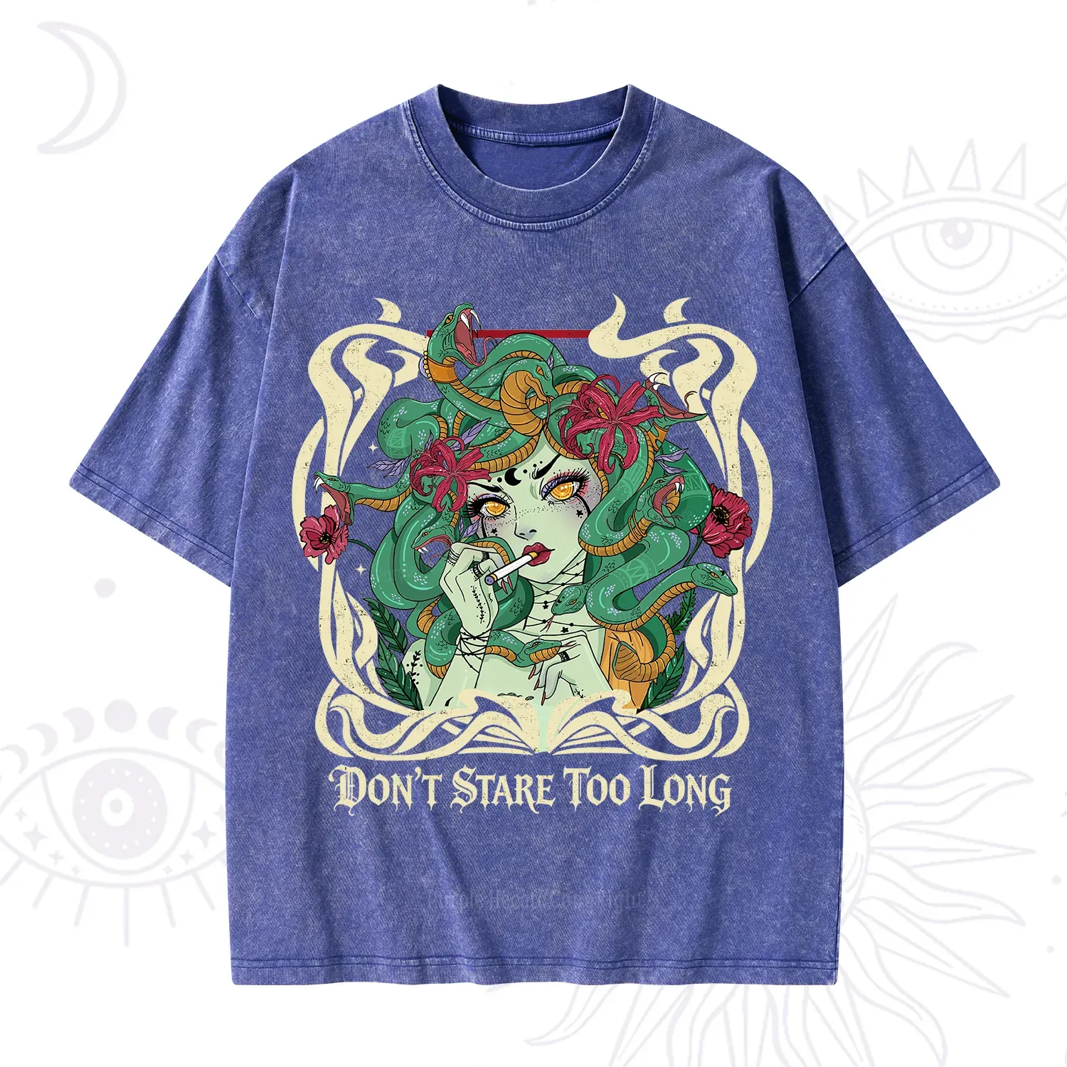 Purplehecate Don't Stare Too Long Washed T-Shirt
