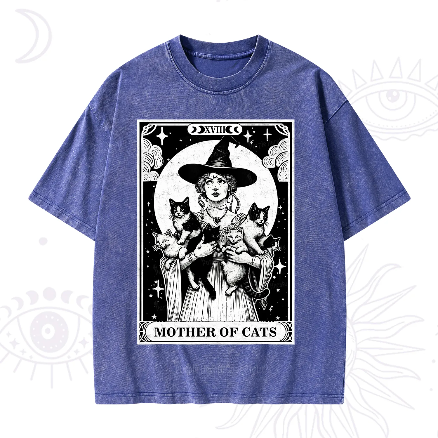 Purplehecate The Mother of Cats Tarot Washed T-Shirt