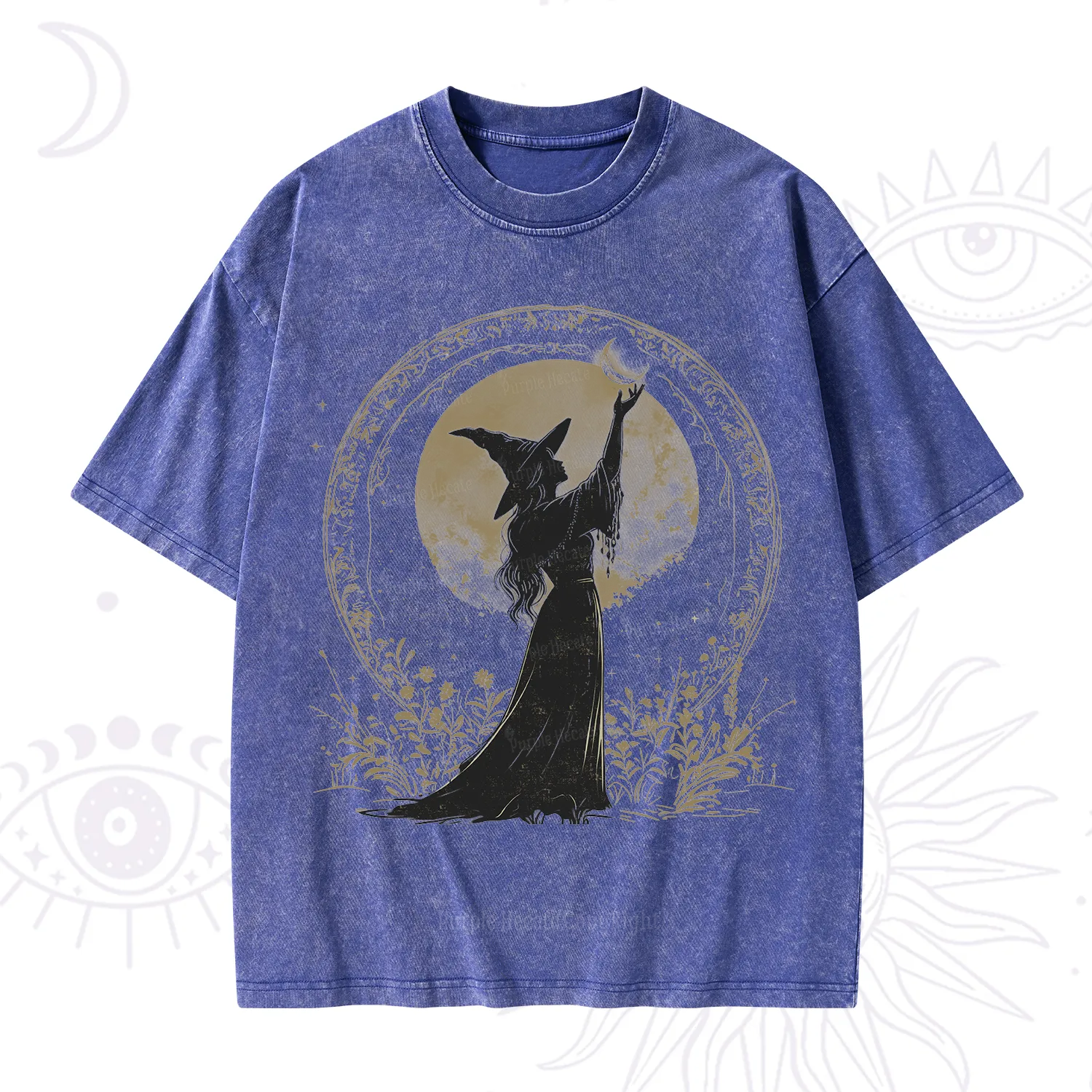 Purplehecate The Moon Witch Washed T-Shirt