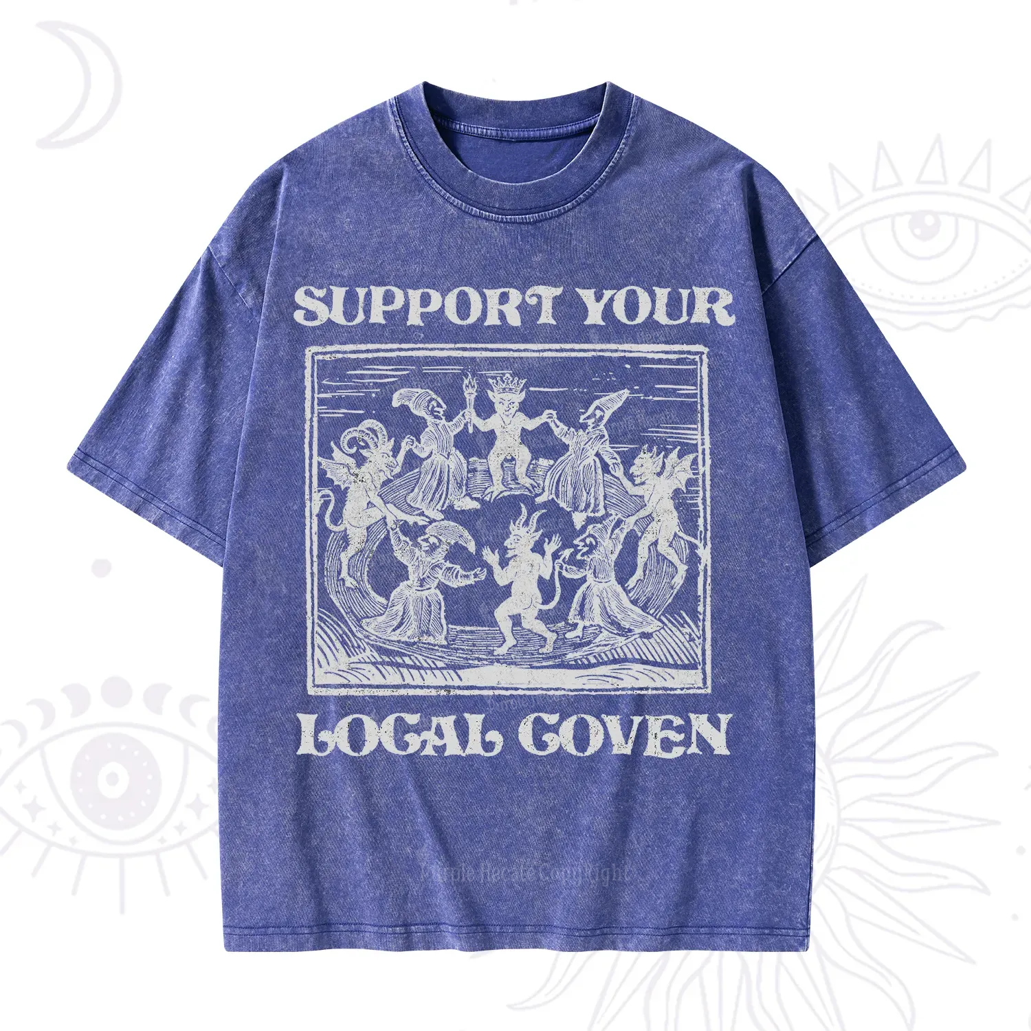 Purplehecate Support Your Local Coven Washed T-Shirt