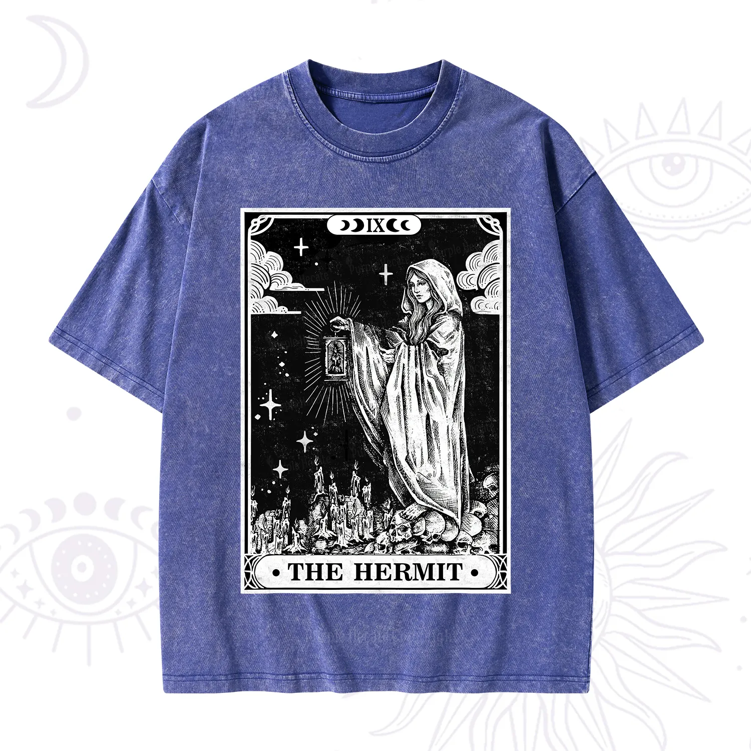Purplehecate The Hermit Goddess Tarot Card Washed T-Shirt