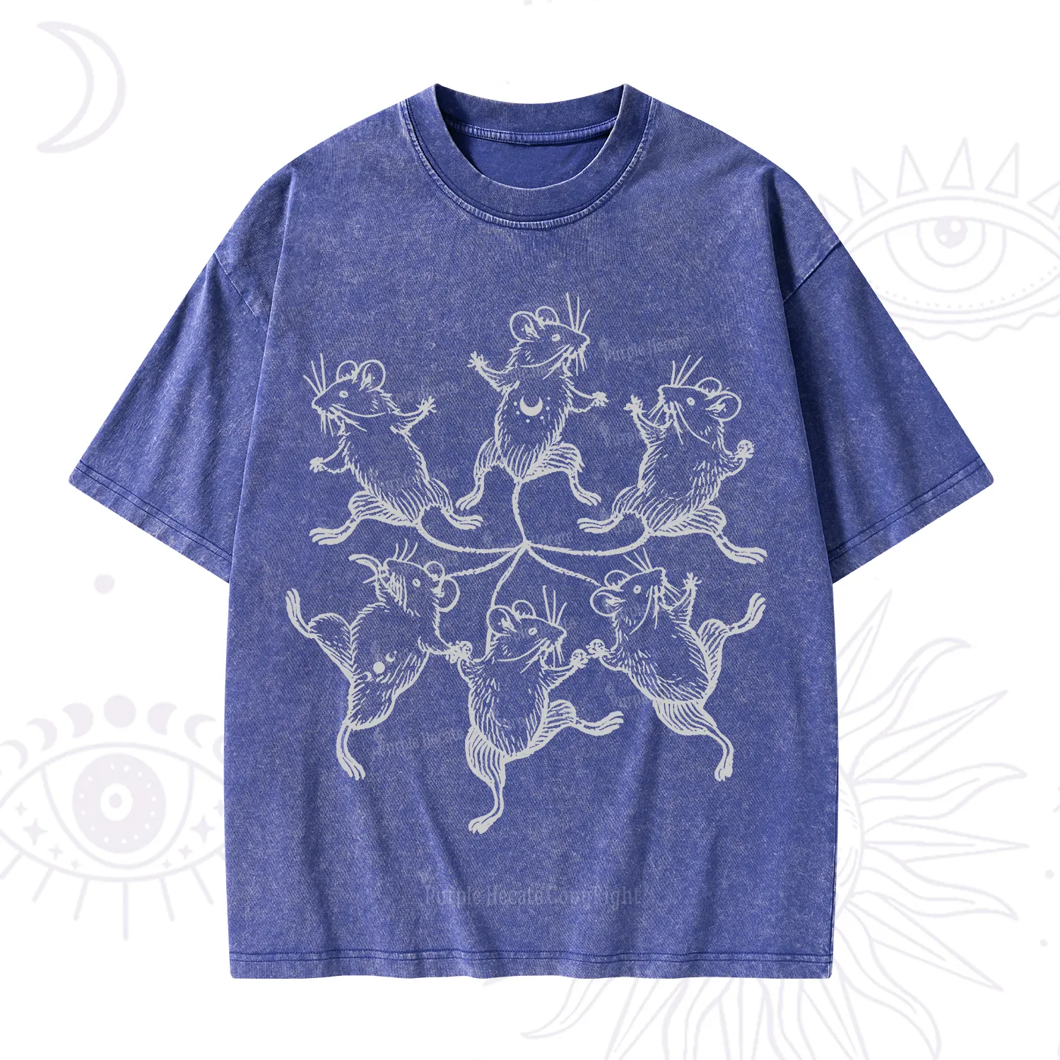 Purplehecate The Midnight Mouse Dance Washed T-Shirt