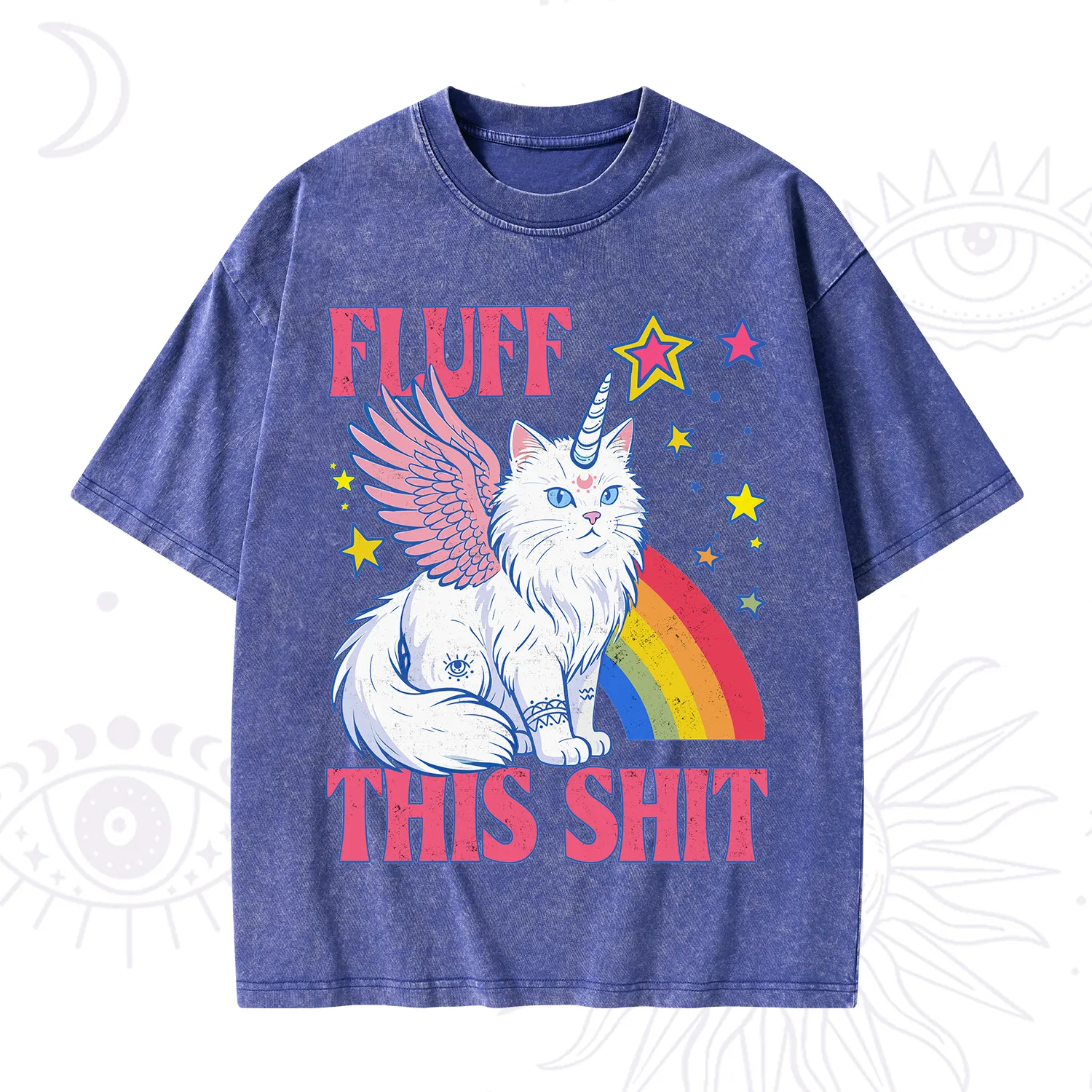 Purplehecate Fluff This Sh*t Cat Washed T-Shirt