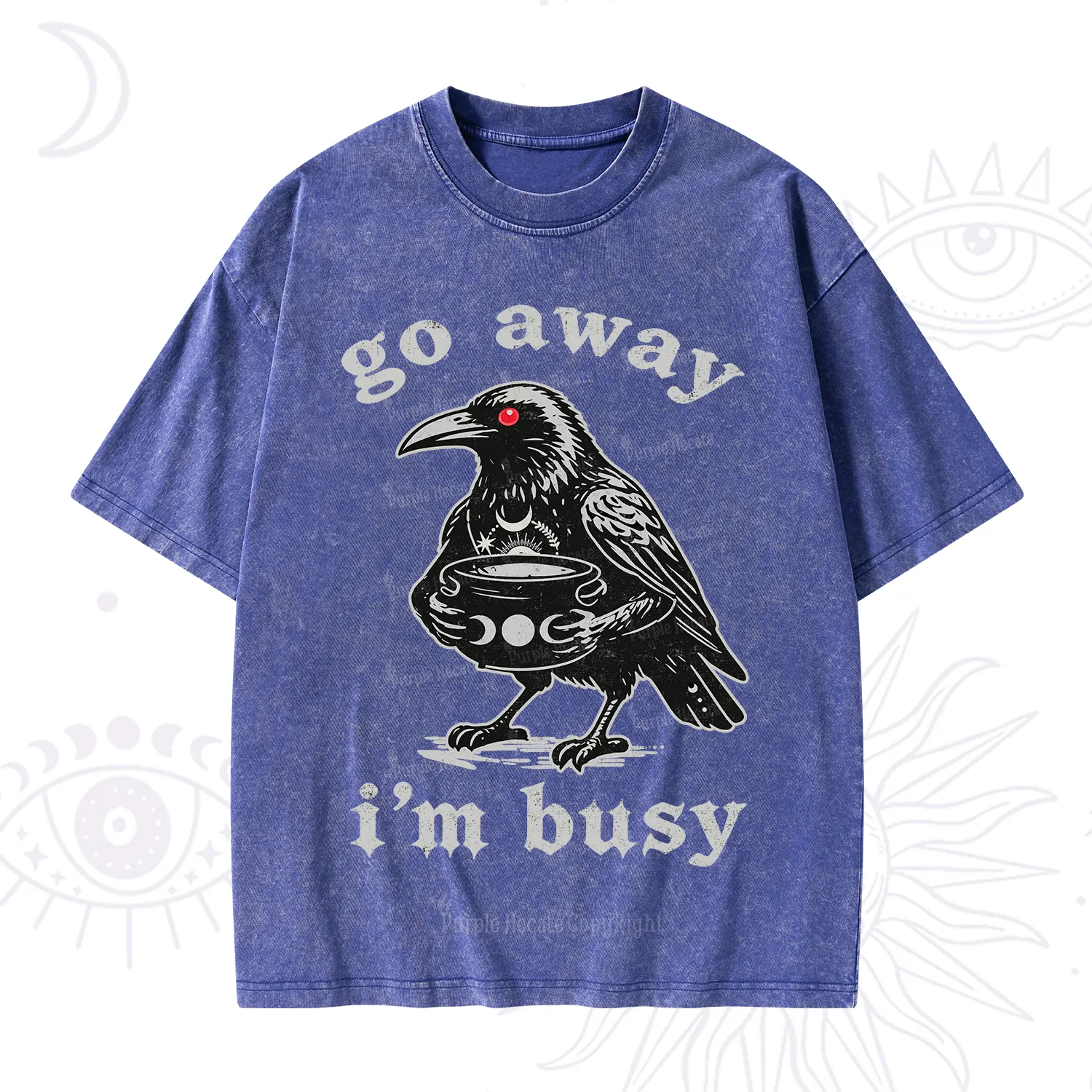Purplehecate Go Away I'm Busy Washed T-Shirt