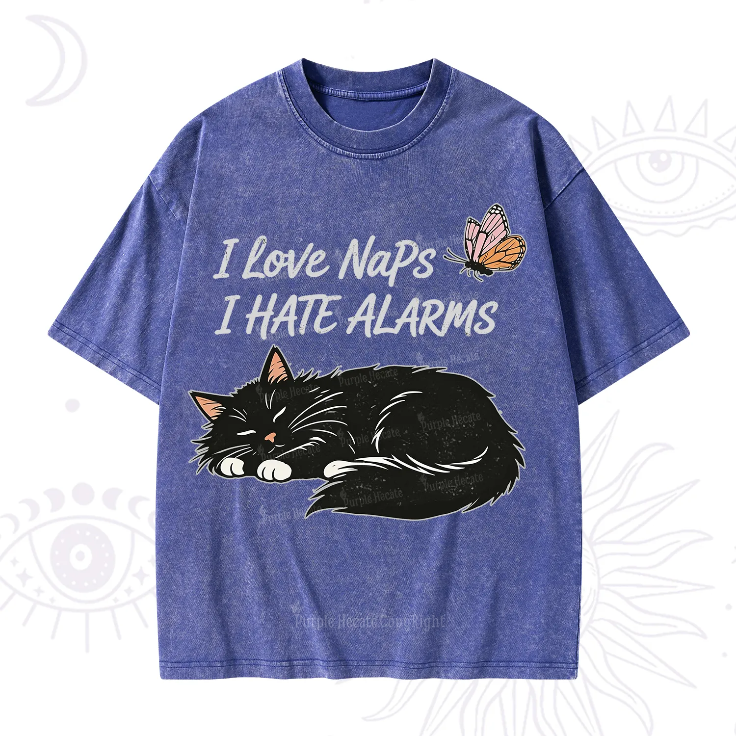 Purplehecate I Love Naps I Hate Alarms Washed T-Shirt