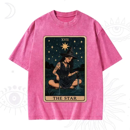 Purplehecate The Star Witch Tarot Washed T-Shirt