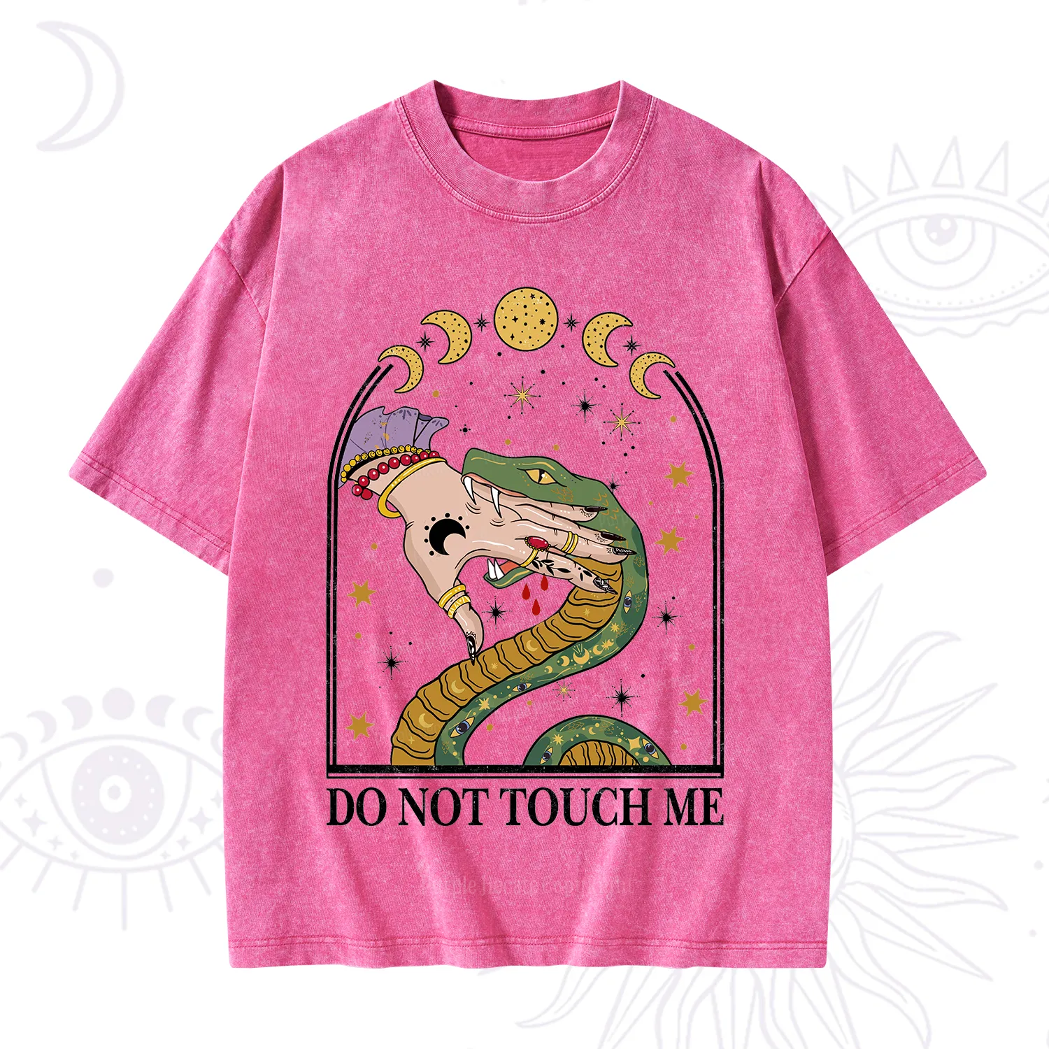 Purplehecate Do Not Touch Me Washed T-Shirt