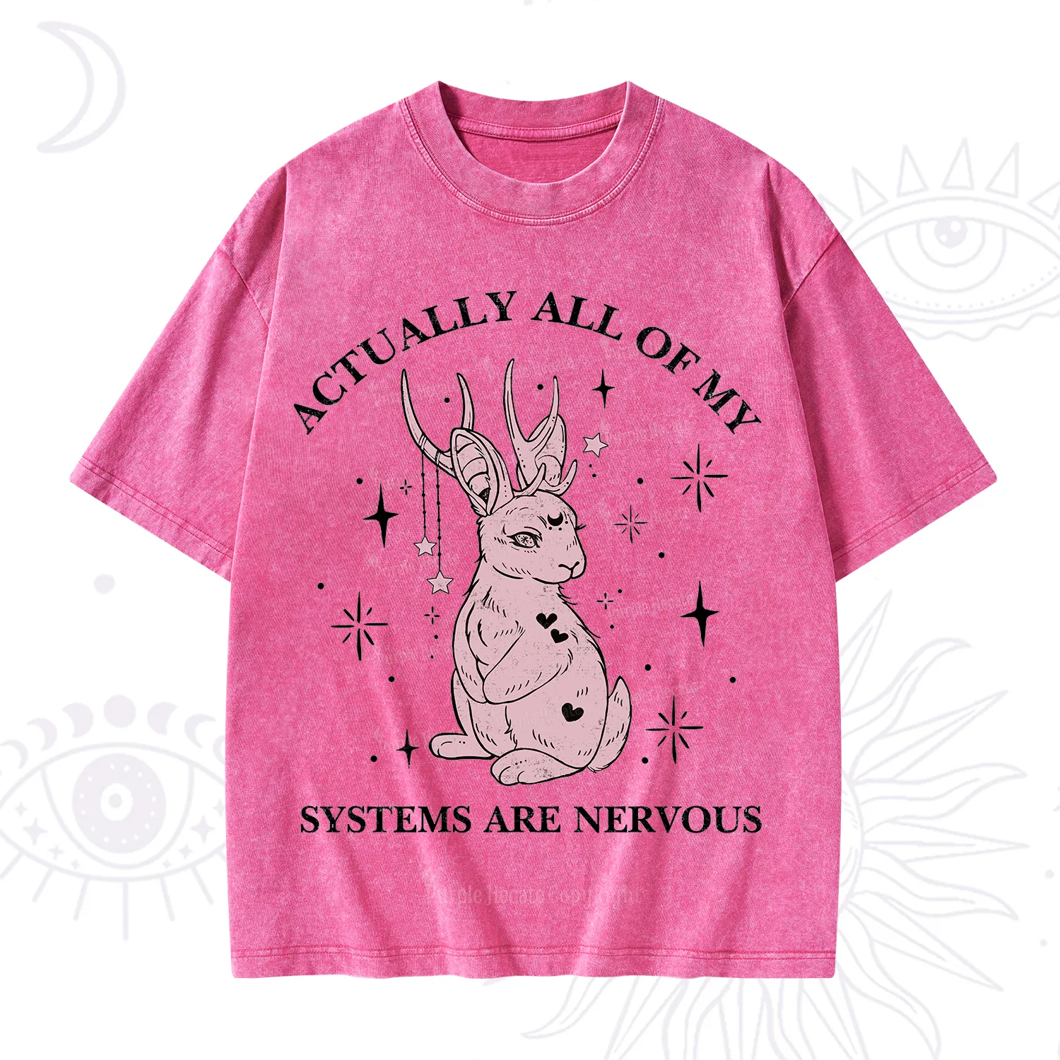 Purplehecate Actually All Of My Systems Are Nervous Washed T-Shirt