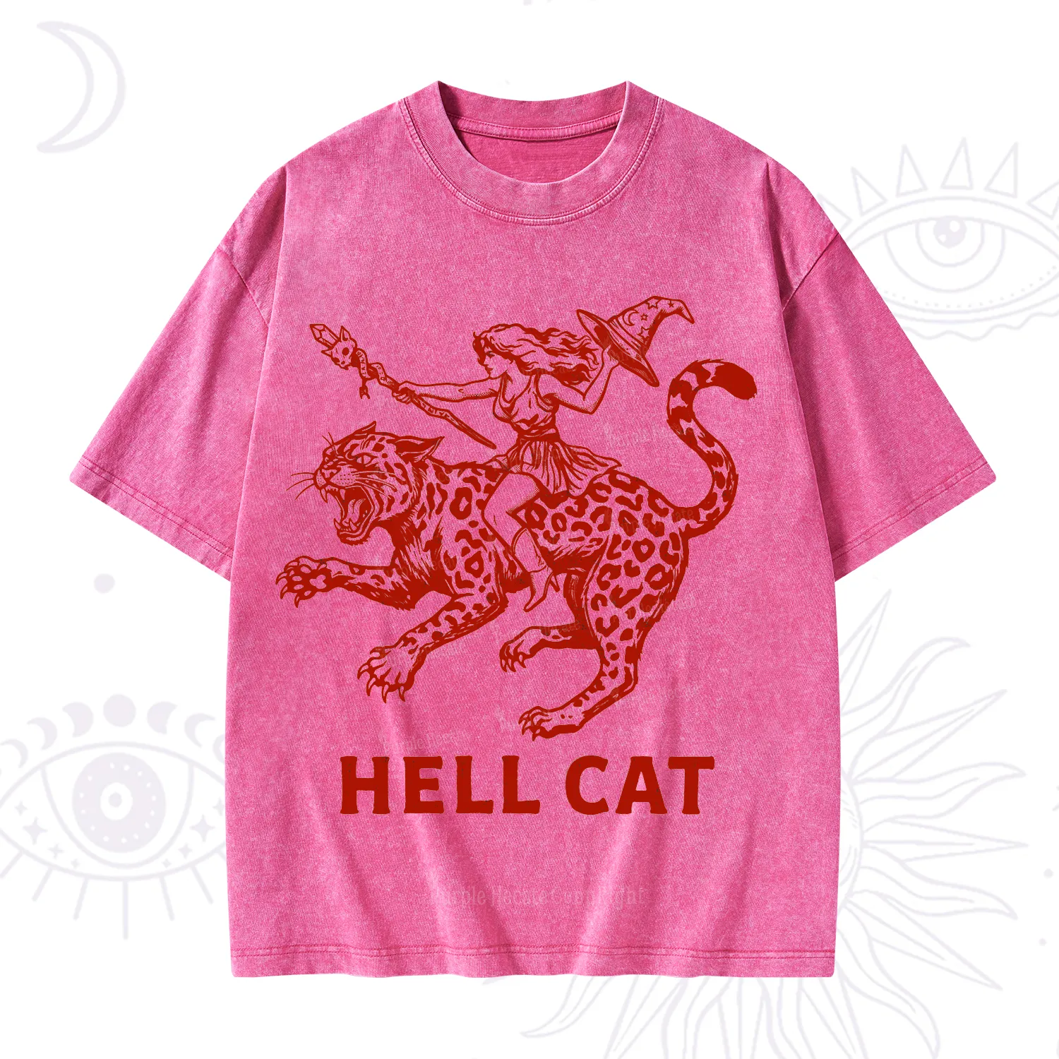 Purplehecate Hex Girl Hell Cat Washed T-Shirt