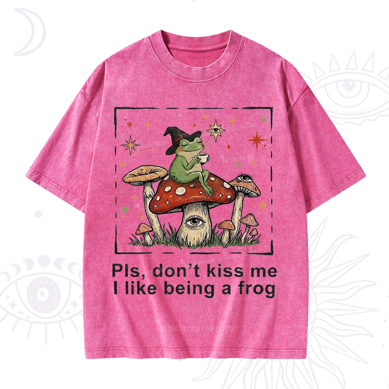Purplehecate Please Don't Kiss Me I like Being A Frog Washed T-Shirt