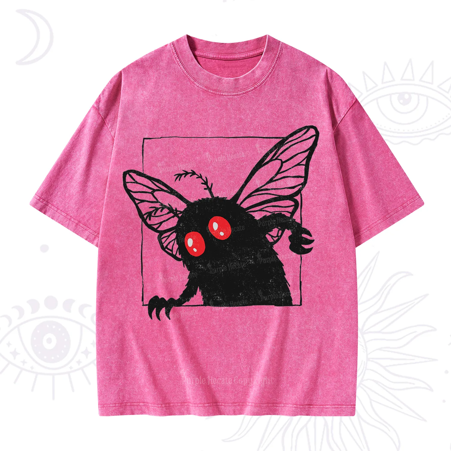 Purplehecate The Curious Mothman Washed T-Shirt