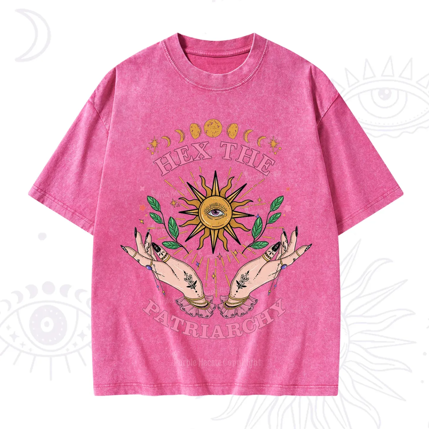 Purplehecate Hex The Patriarchy Witchy Washed T-Shirt