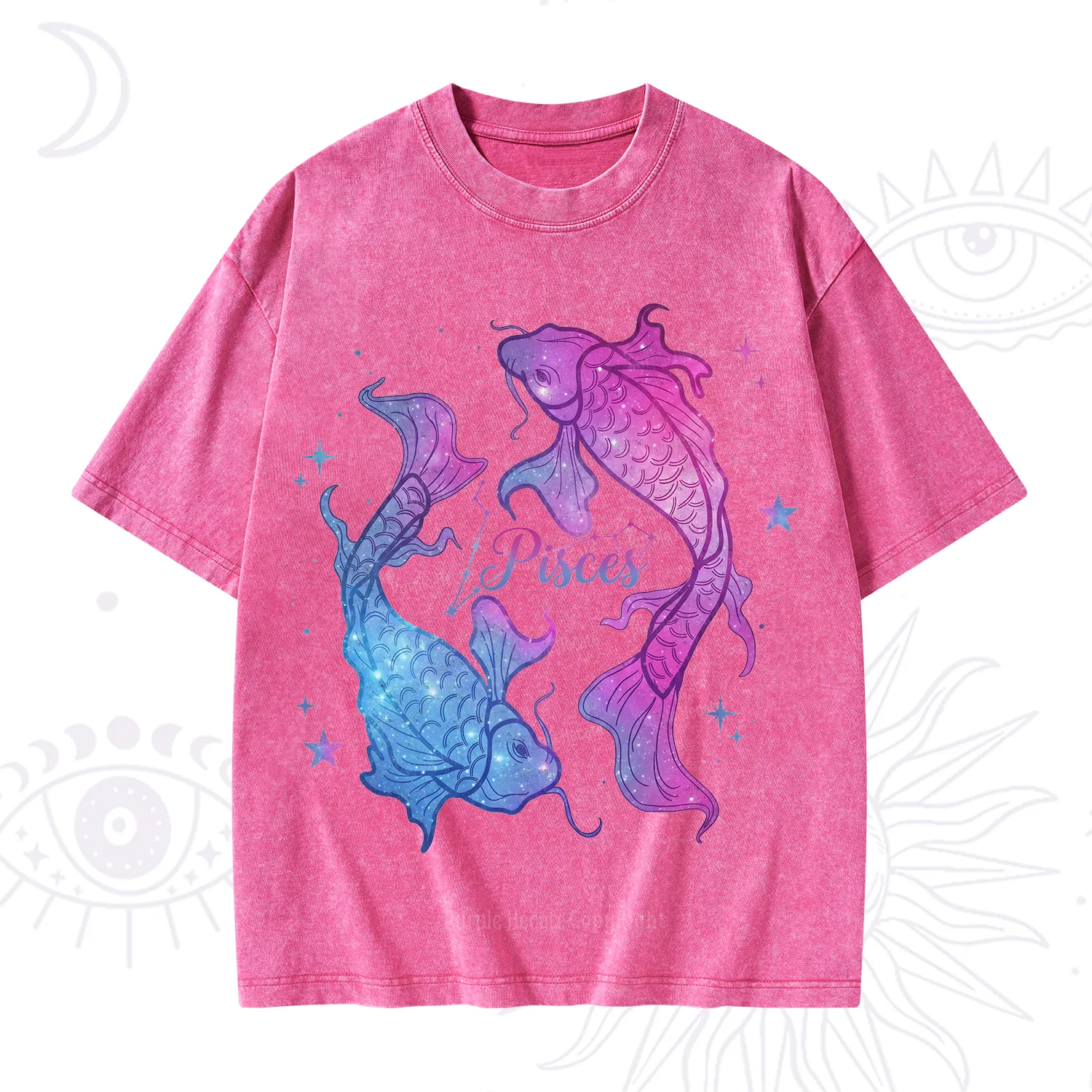 Purplehecate Pisces Zodiac Washed T-Shirt