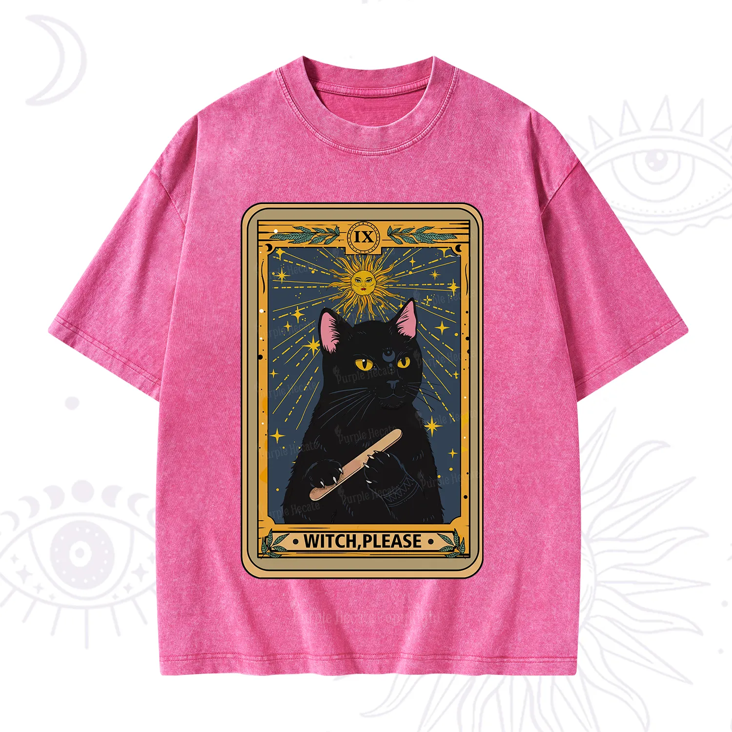 Purplehecate The Witch Please Tarot Washed T-Shirt