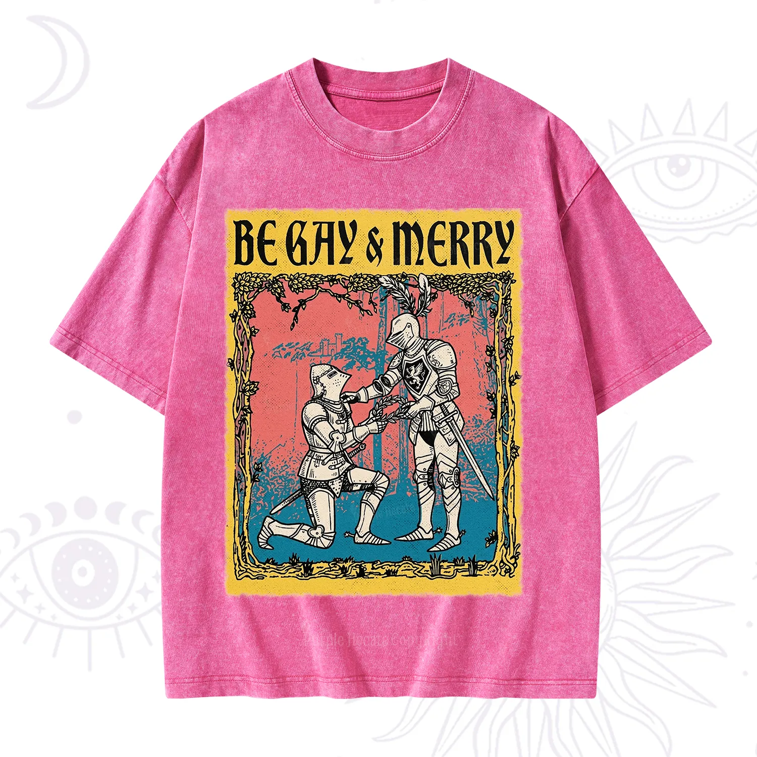 Purplehecate Be Gay Merry Medieval Knights Washed T-Shirt