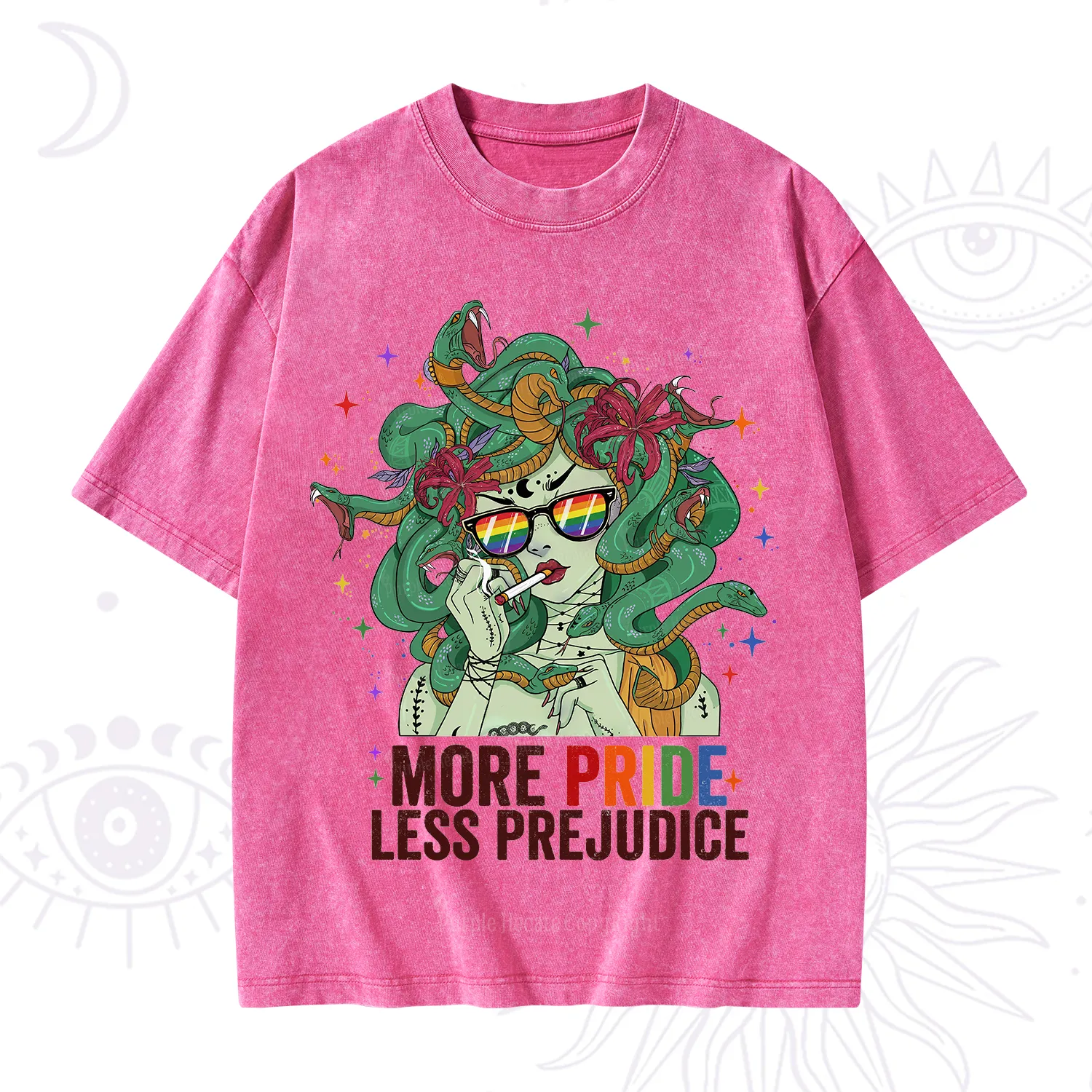 Purplehecate More Pride Less Prejudice Medusa Washed T-Shirt