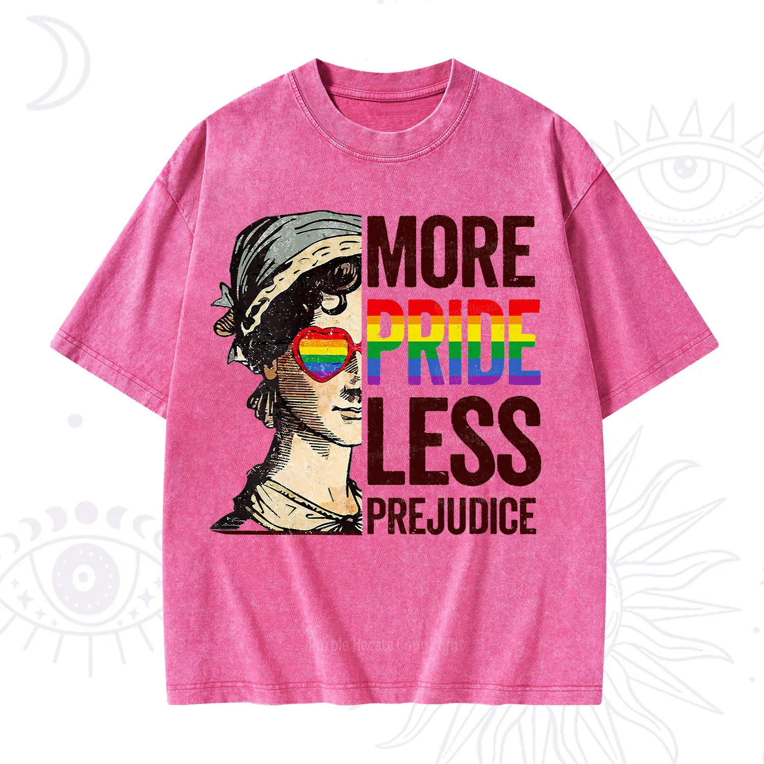 Purplehecate More Pride Less Prejudice Rainbow Washed T-Shirt