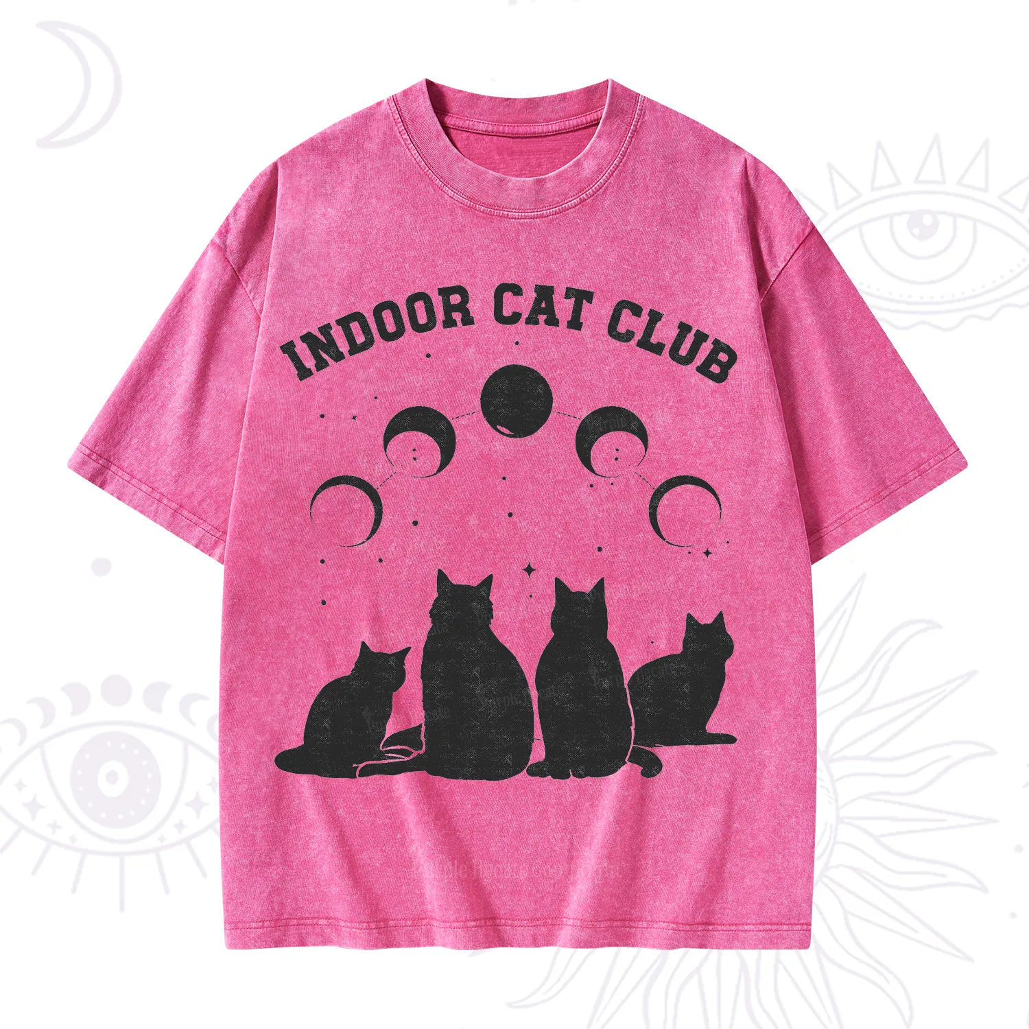 Purplehecate Indoor Cat Club Washed T-Shirt