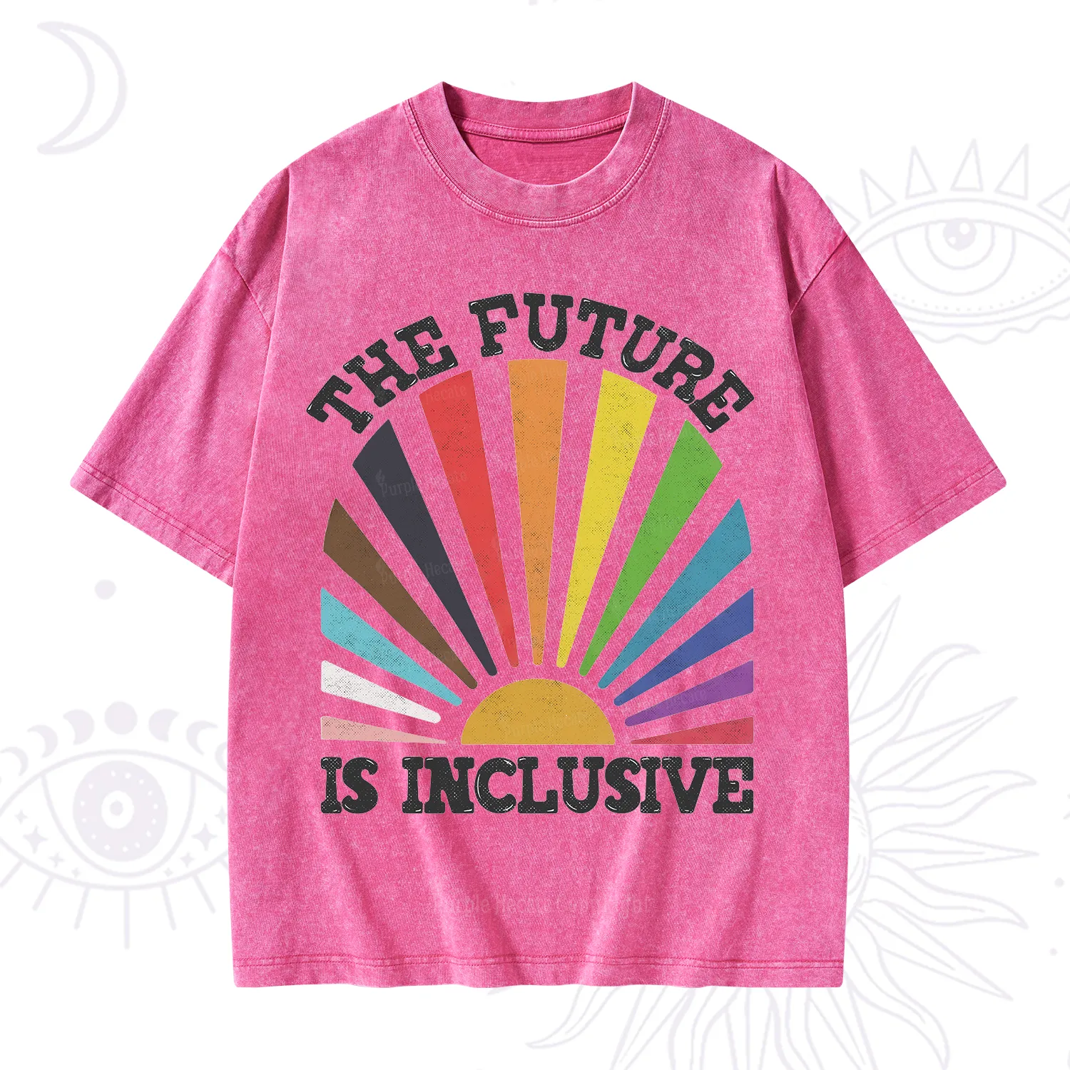 Purplehecate The Future Is Inclusive Rainbow Washed T-Shirt