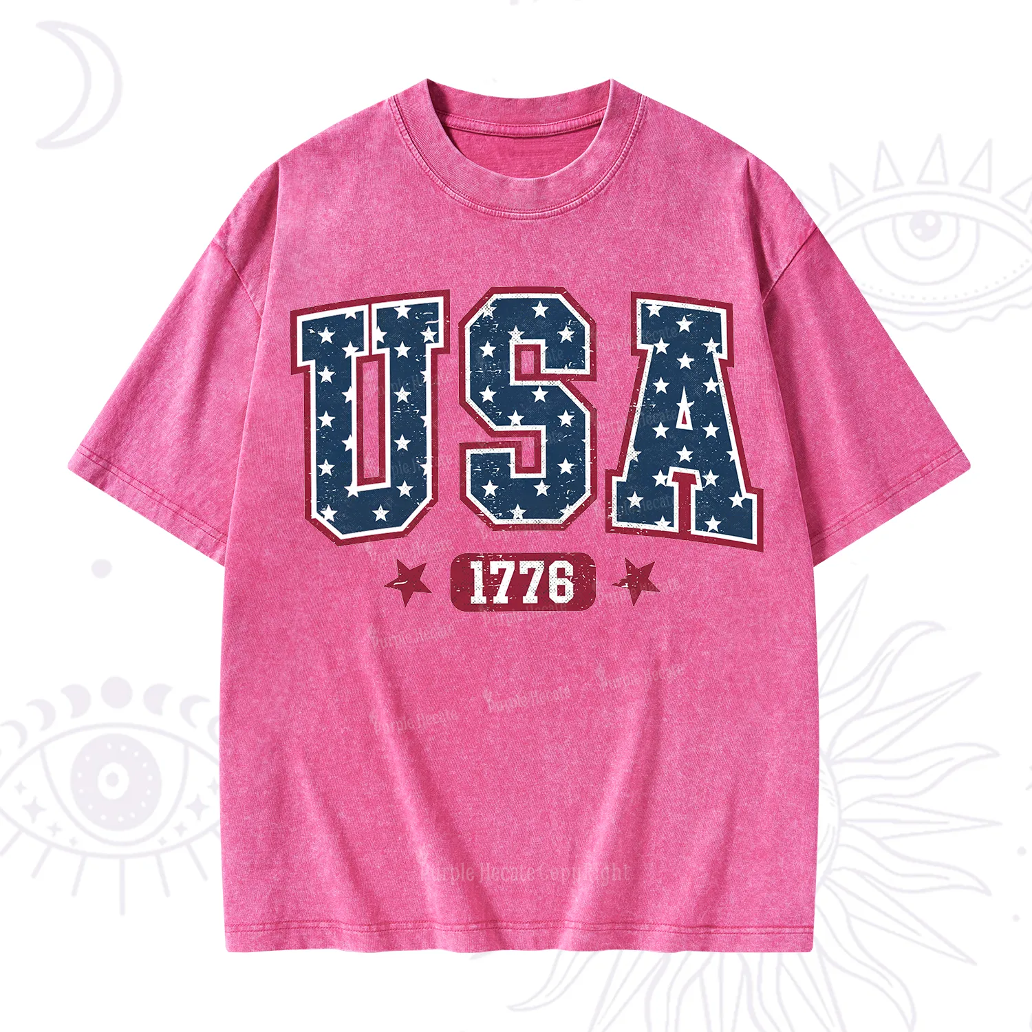 Purplehecate Retro USA 1776 Washed T-Shirt