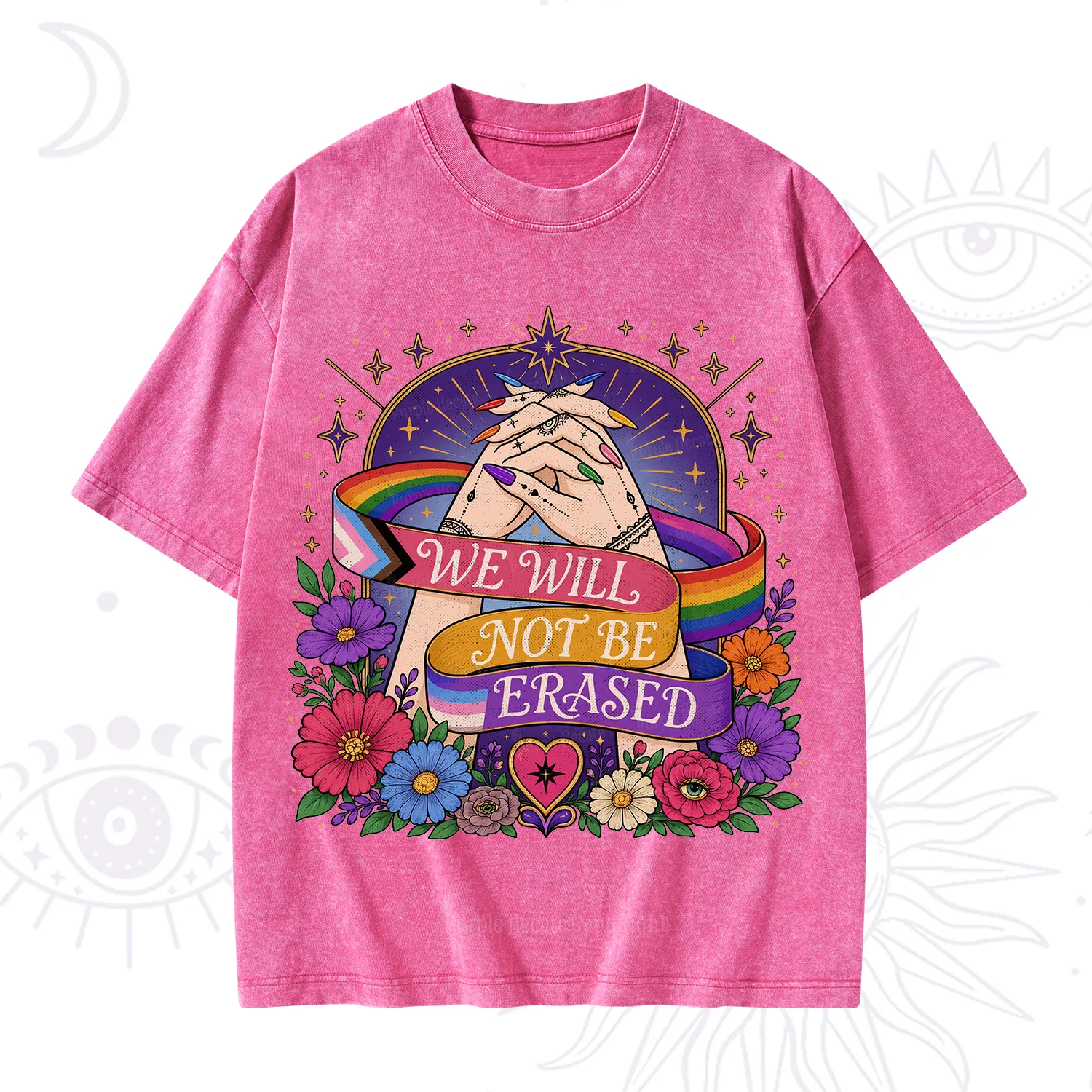 Purplehecate We Will Not Be Erased Pride Washed T-Shirt