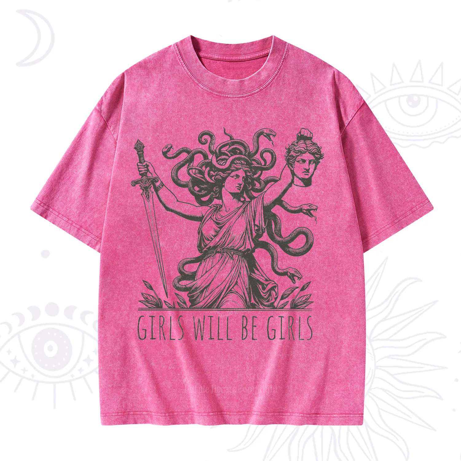 Purplehecate Girls Will Be Girls Medusa Washed T-Shirt