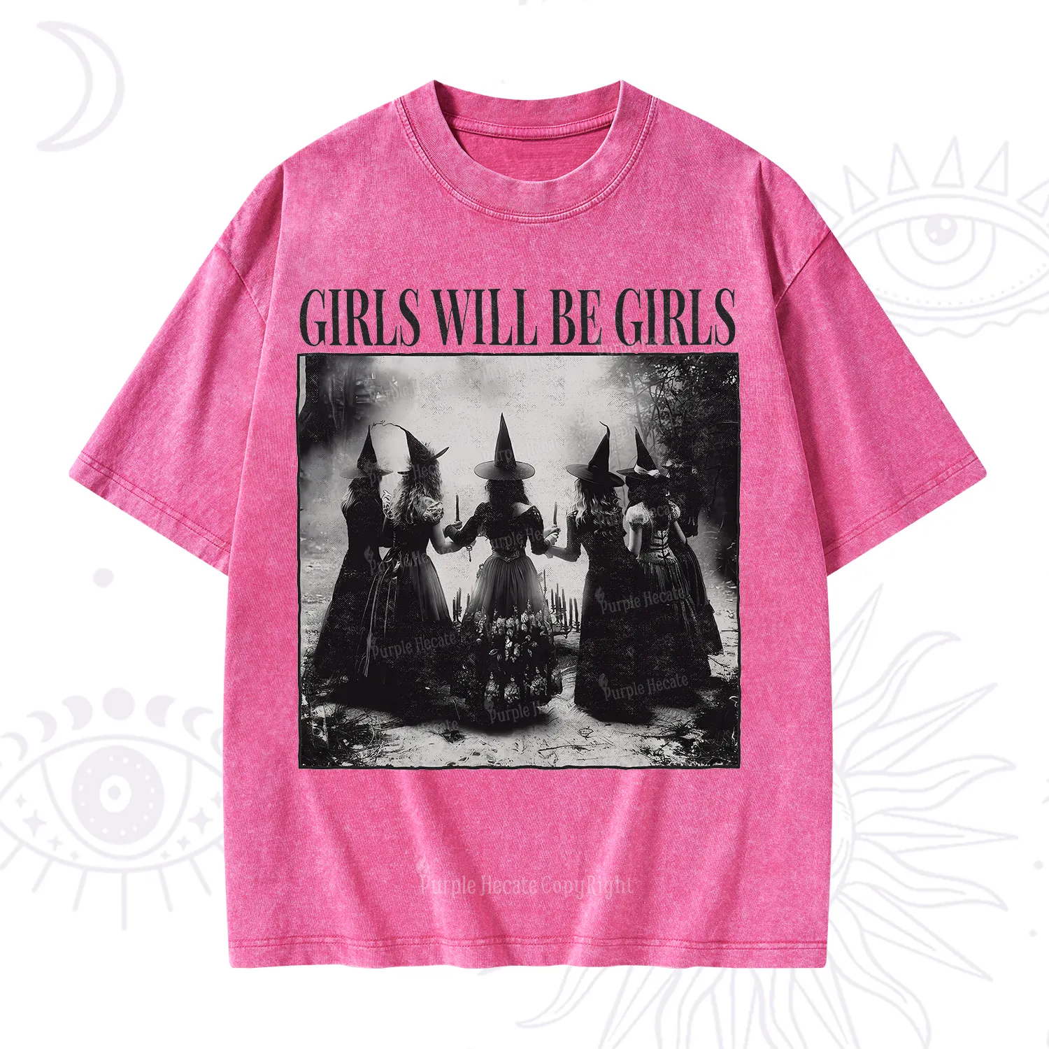 Purplehecate Girl Will Be Girl Witch Washed T-Shirt