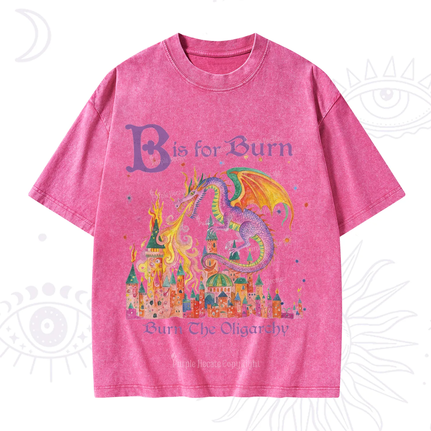 Purplehecate Burn The Oligarchy Washed T-Shirt