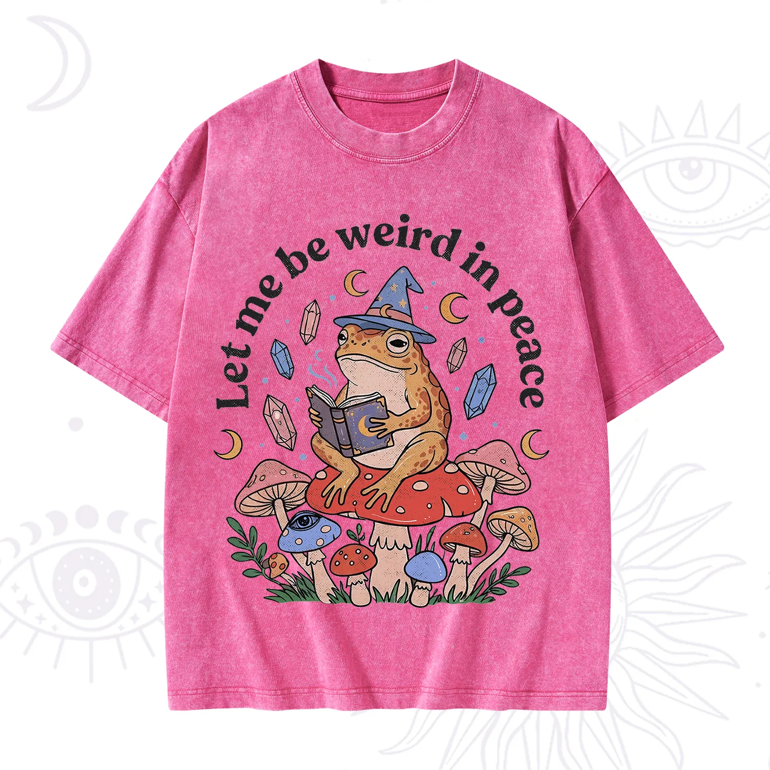 Purplehecate Let Me Be Weird in Peace Frog Washed T-Shirt